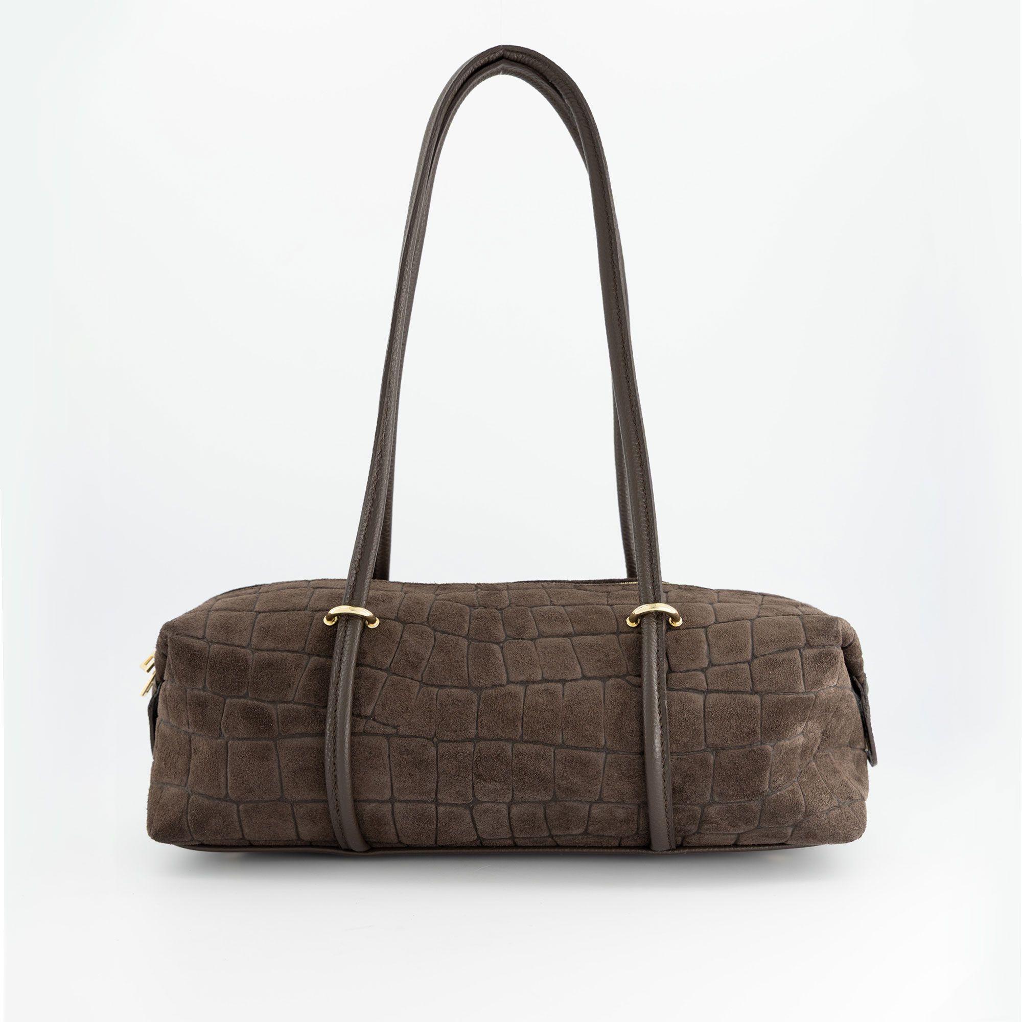 Le Corone Bags
Borsa a spalla
in pelle scamosciata
stampa coco
