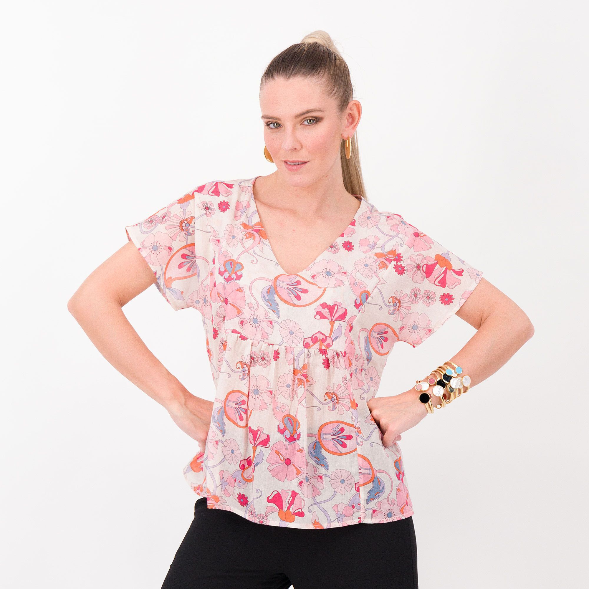 QVC PALAZZO MODA Blusa a fiori