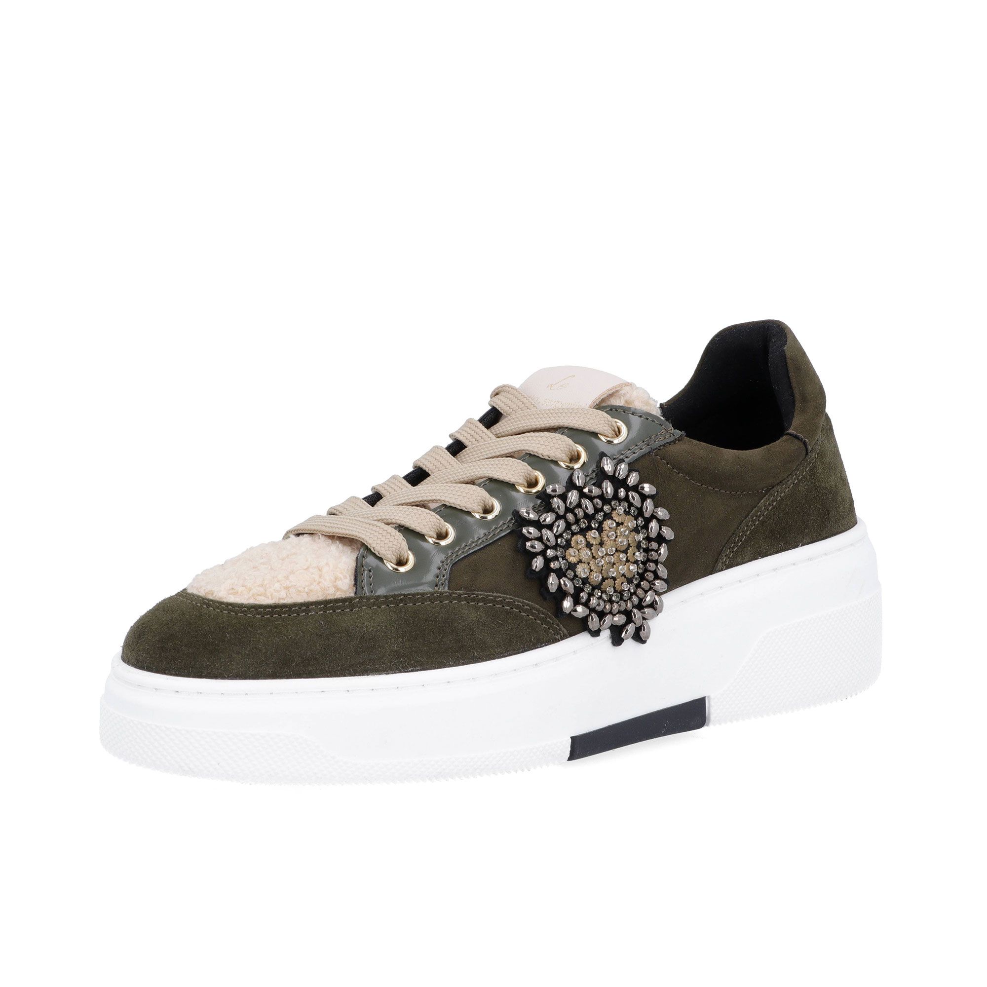 Image of Le Serpentini Sneakers in pelle con applicazione gioiello061