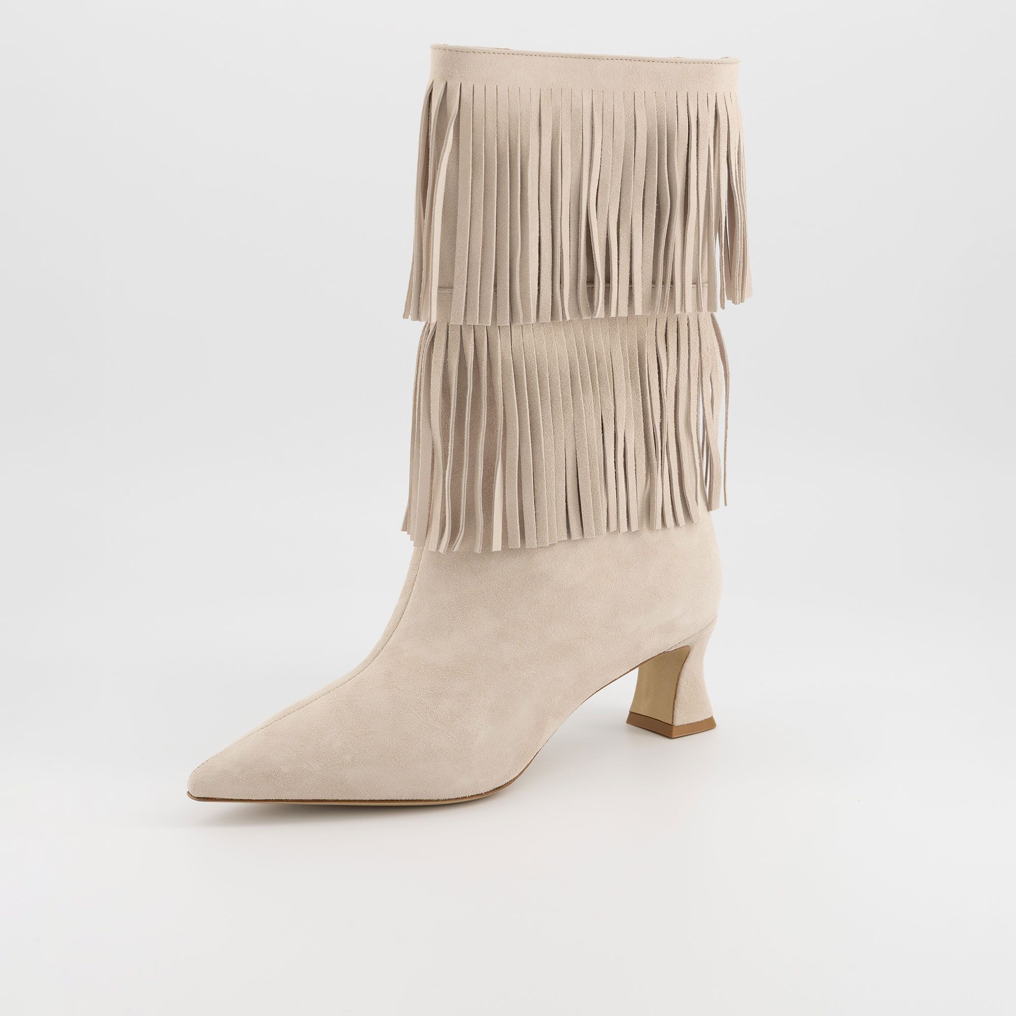 Galieti Stivali in pelle scamosciata con tacco 6cm