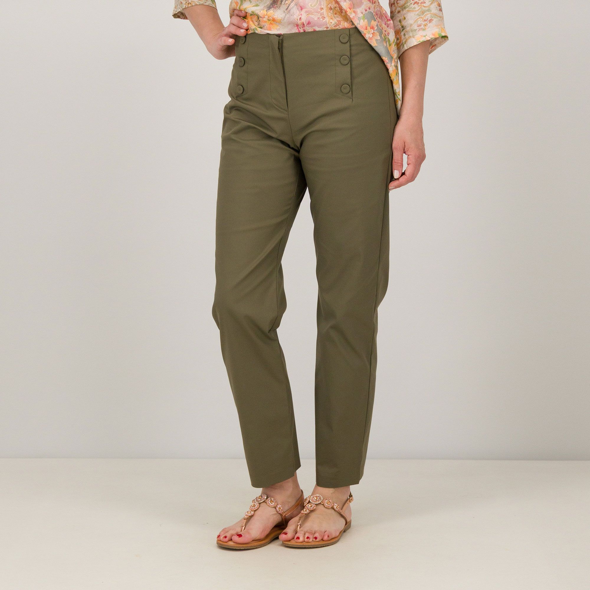 Officina della Moda Pantaloni lunghi con elastico