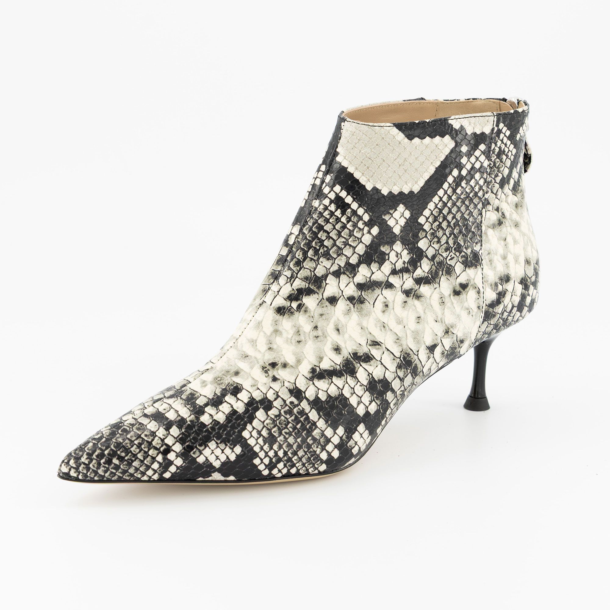 Galieti
Stivaletti in pelle
cocco e rettile con
tacco 5,5 cm