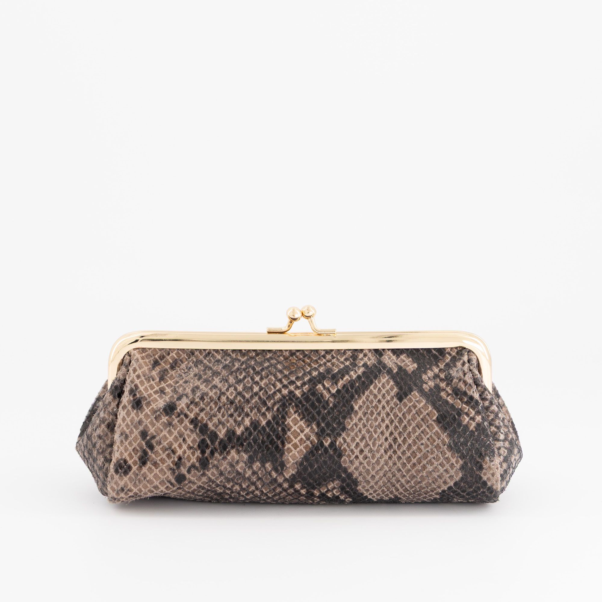 Le Corone Bags
Pito Make Up 
Pochette in pelle
stampa pitone