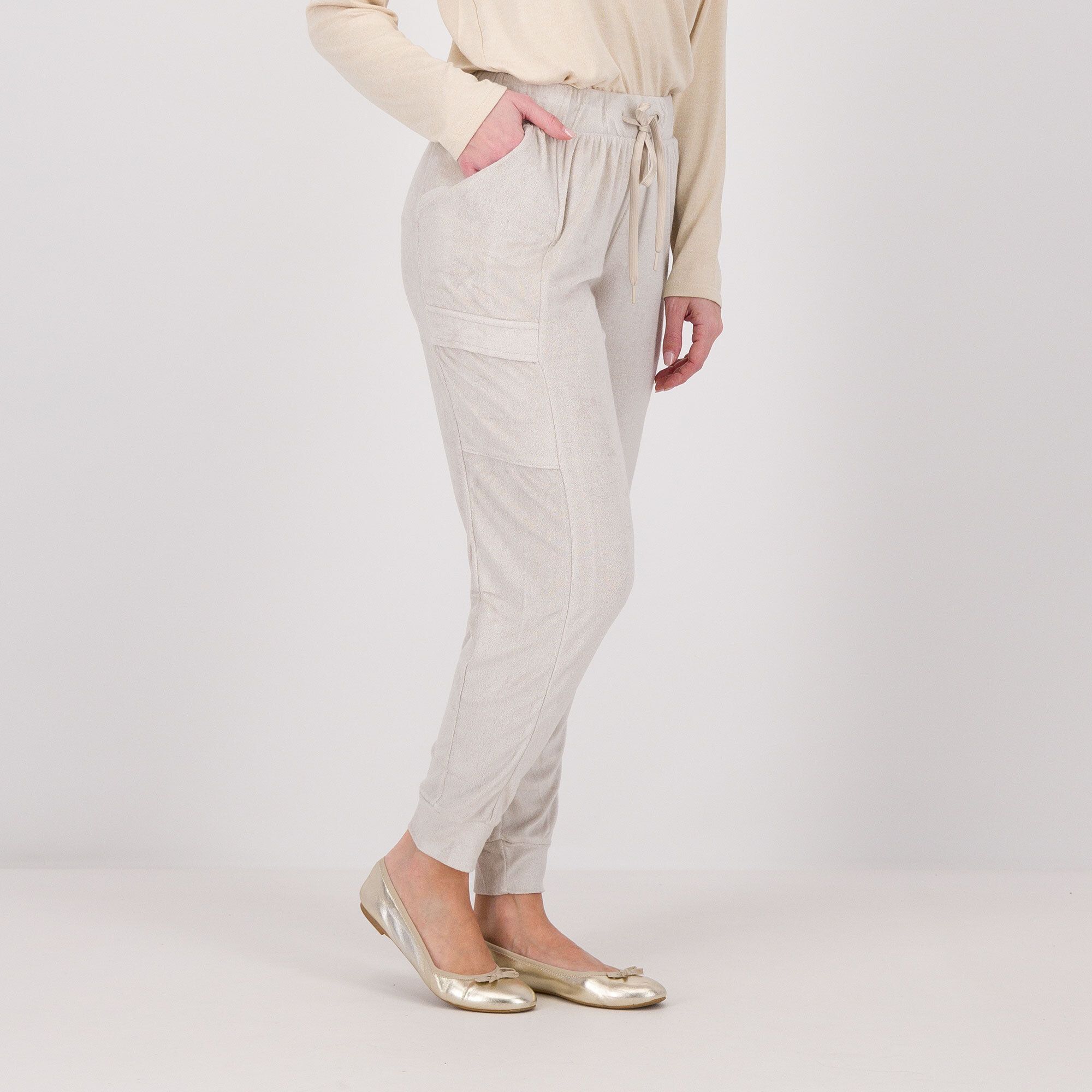 QVC Cuddle Duds Pantaloni cargo in felpa