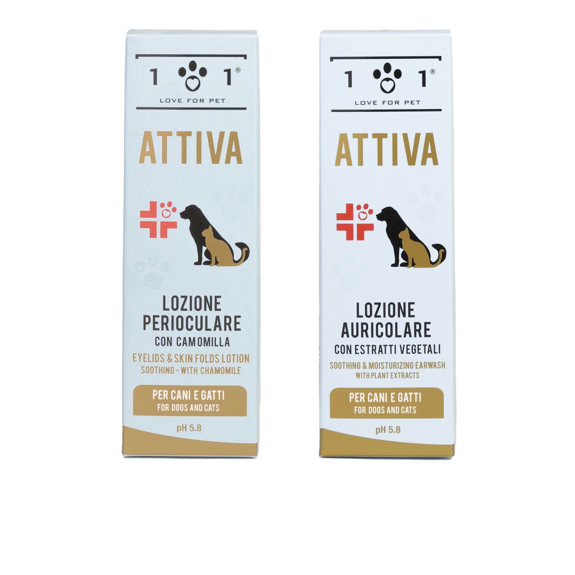 Linea 101
Lozione orecchie
e lozione occhi
per cani e gatti