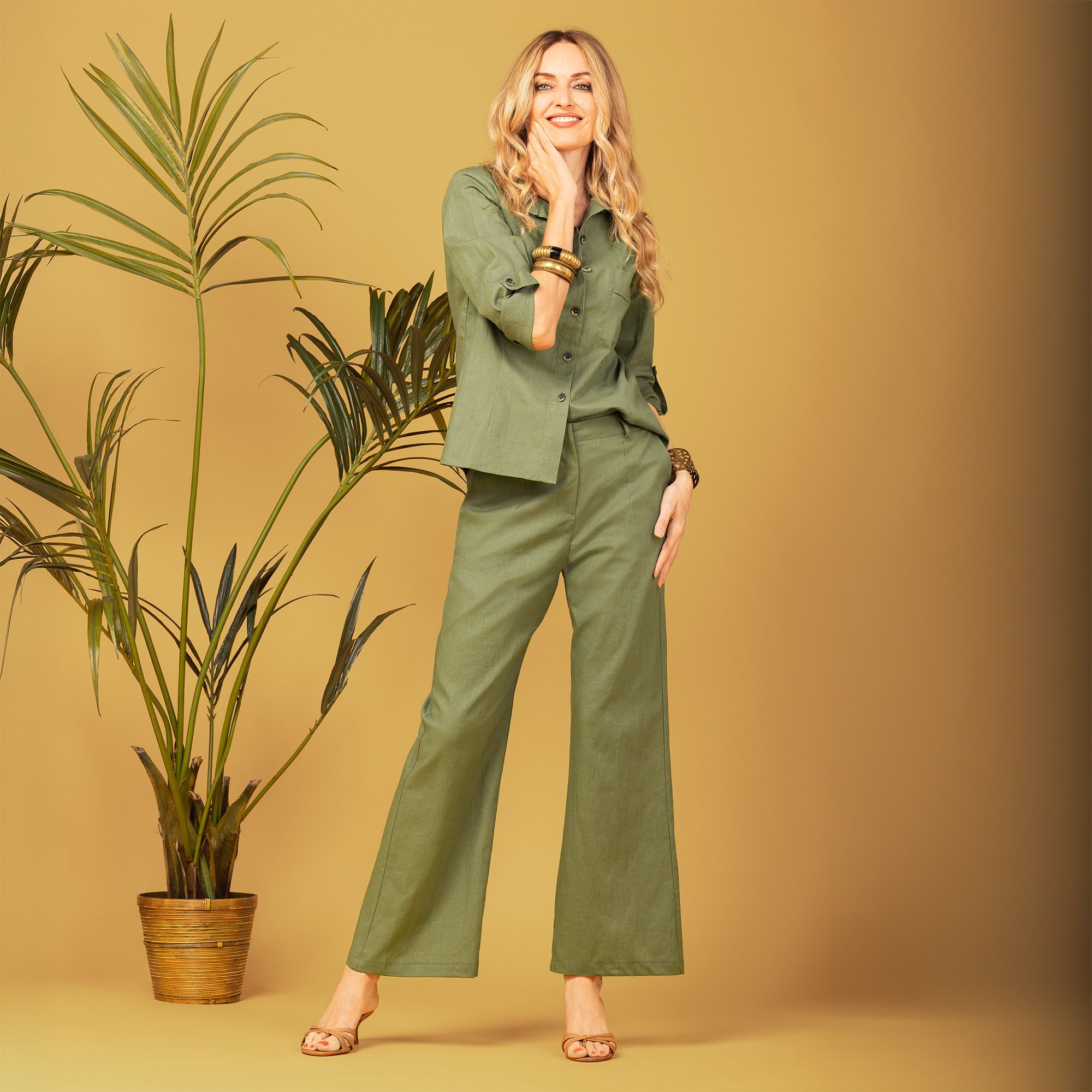  Officina della Moda
Pantaloni ampi
il lino e cotone
anche Petite
