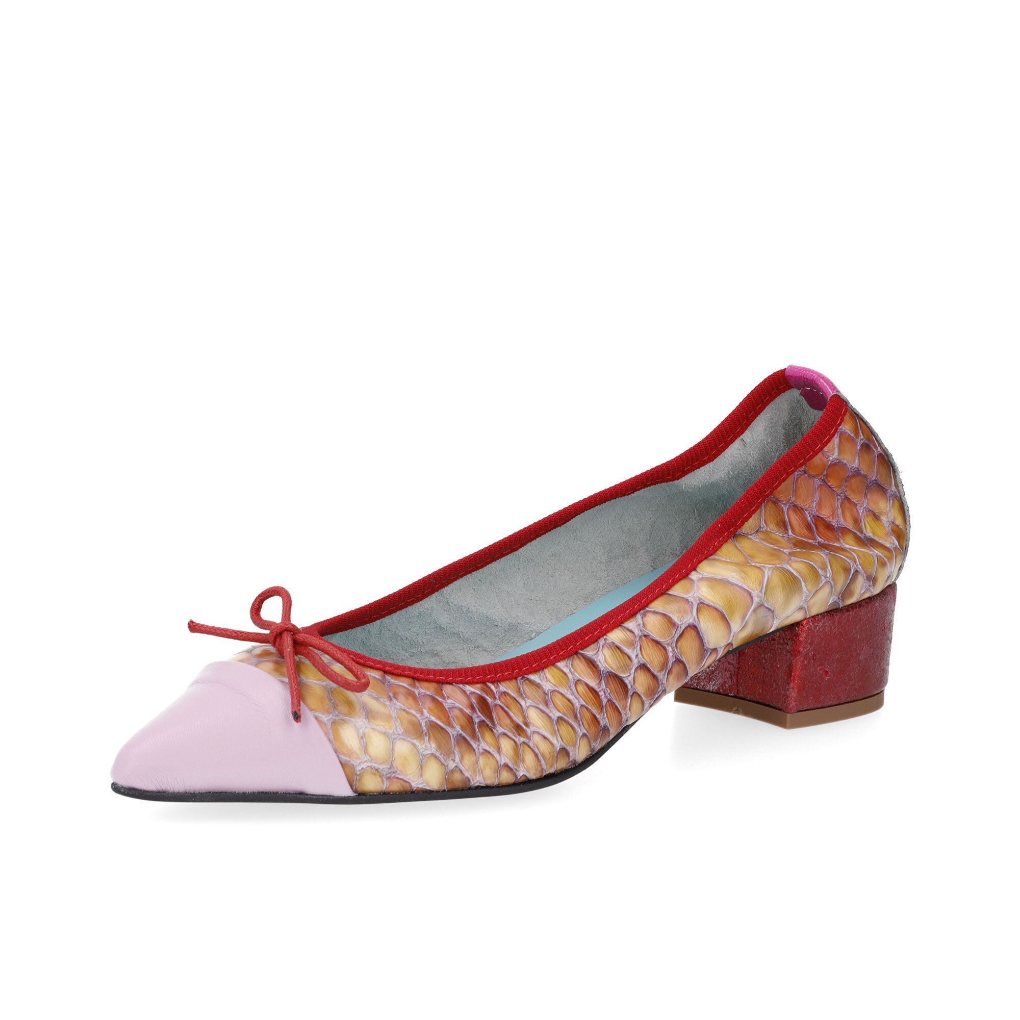 Image of Ebarrito Ballerine in pelle patchwork e tacco 4 cm061