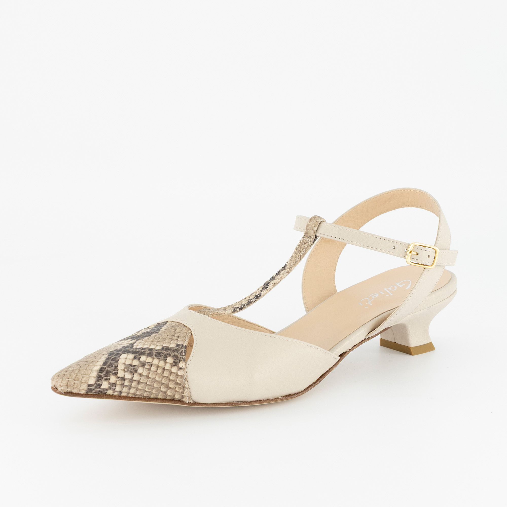 Galieti
Slingback a T in
pelle scamosciata
con tacco 4,5 cm