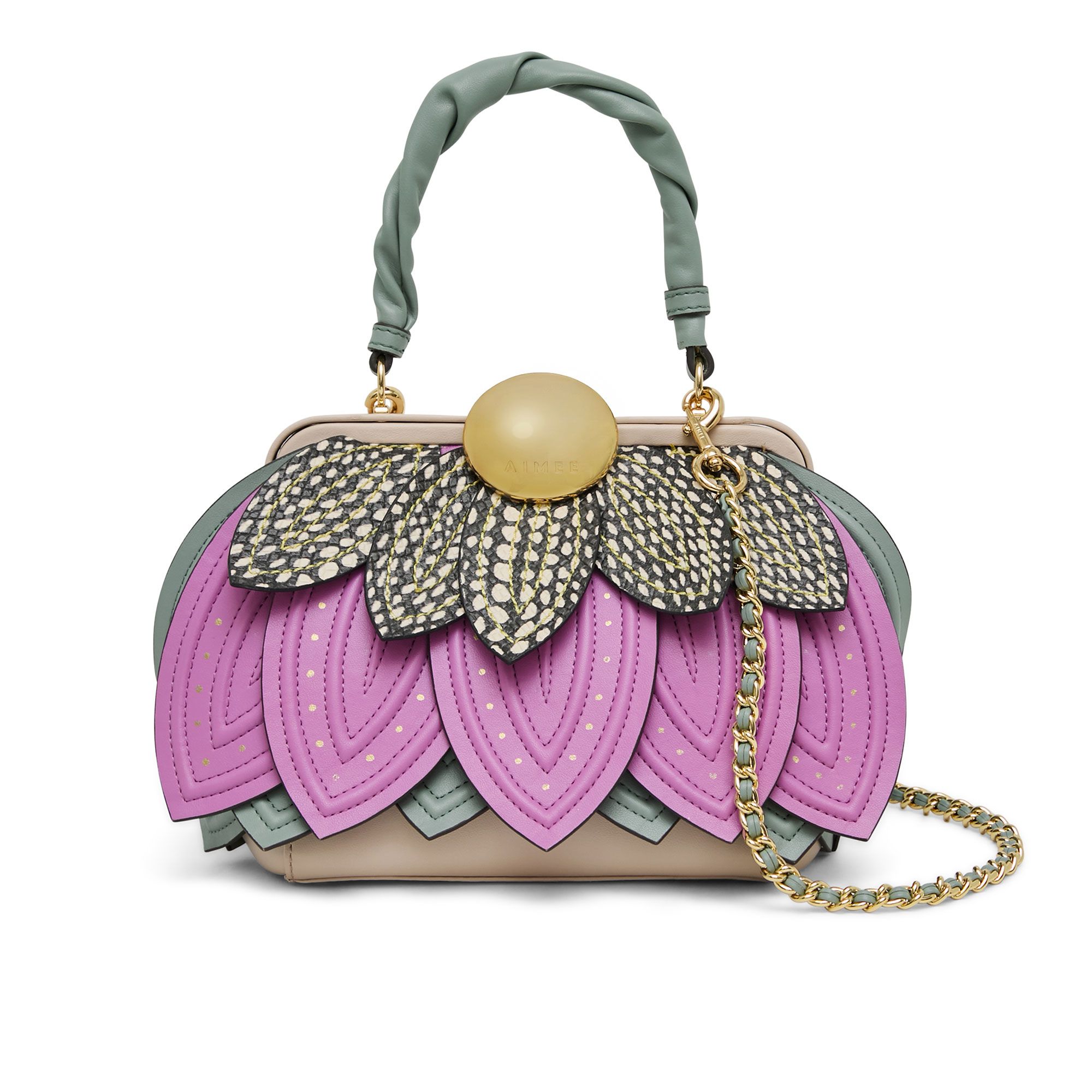 Aimee Kestenberg
Borsa in pelle con
elementi a petalo
e borchiette