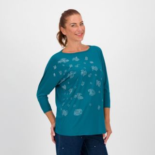 Nina Leonard
Blusa con scollo
a barca e borchie