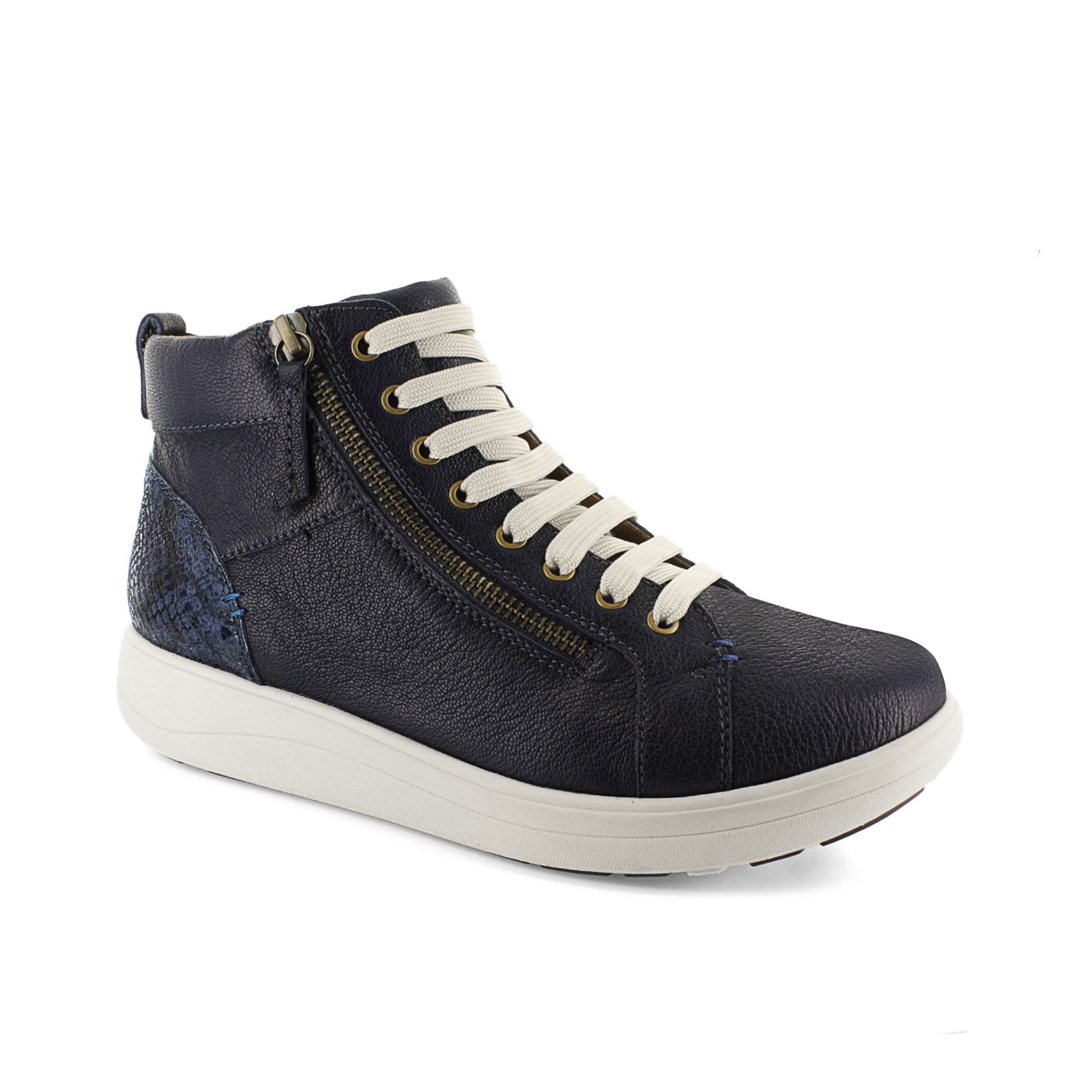 Image of Strive Footwear Sneaker alta in pelle con lacci e zip laterale061