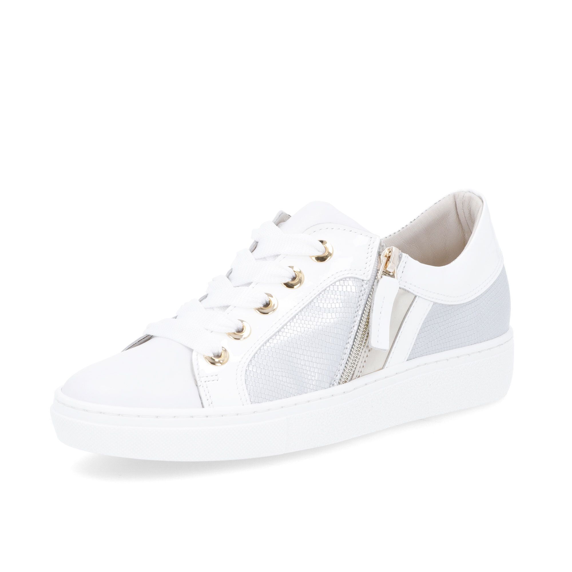 QVC Soffice Sogno Sneaker stringata con tomaia in pelle e zip sul lato