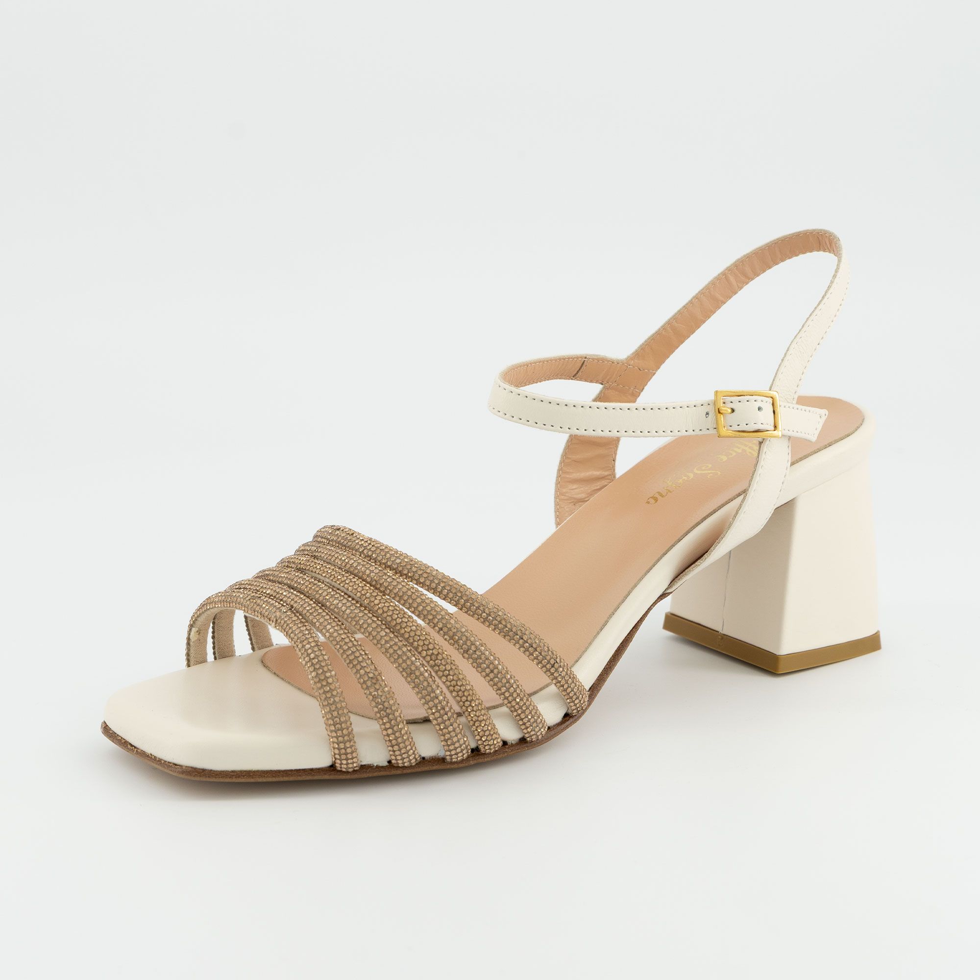 Soffice Sogno Sandali in pelle con due fascette e tacco 6,5 cm
