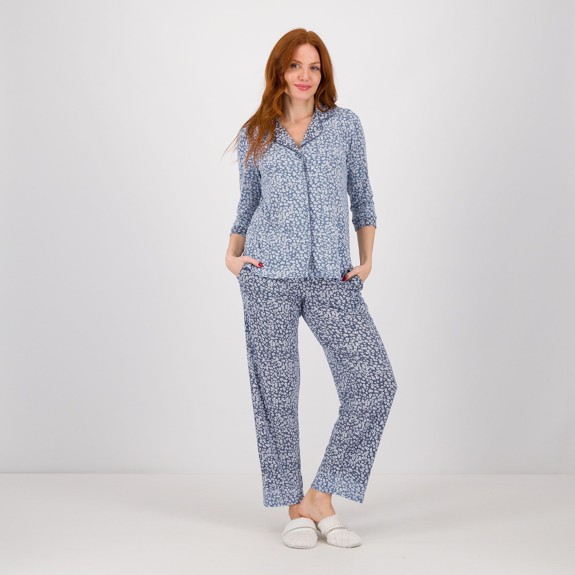 Image of Cuddle Duds Pigiama con blusa e pantaloni fantasia061