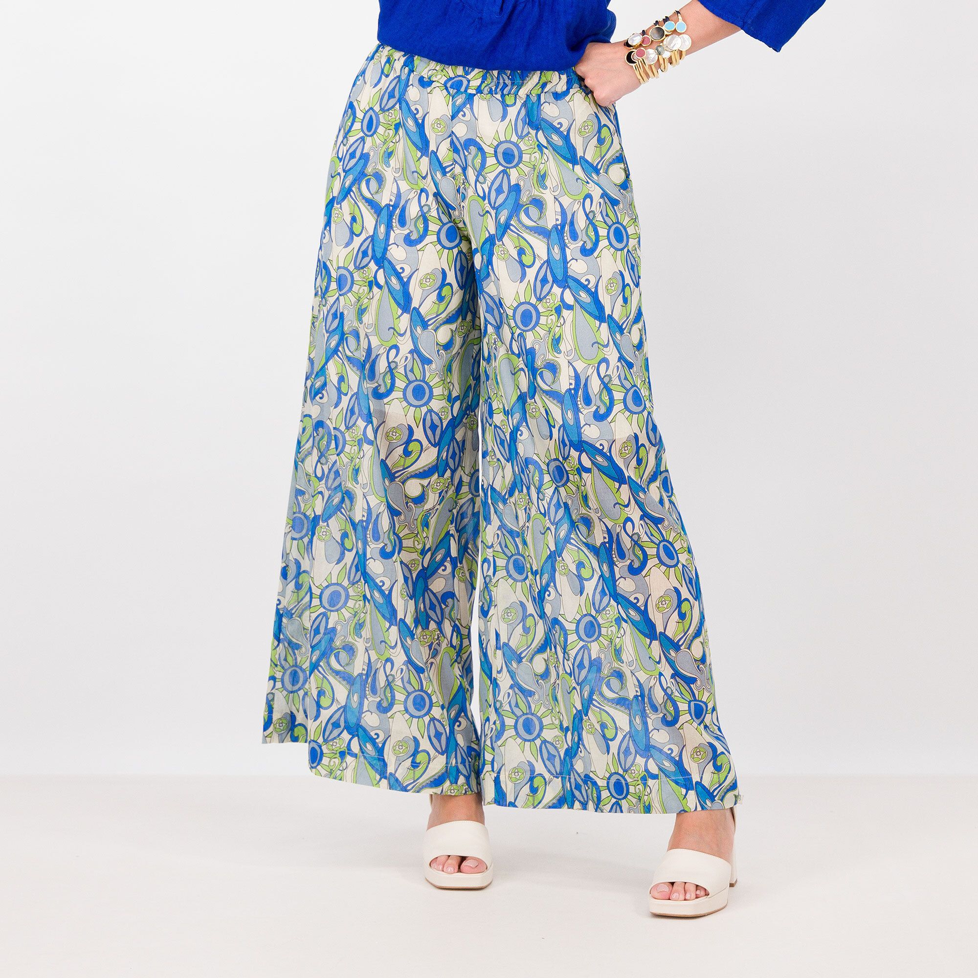 QVC PALAZZO MODA Pantaloni ampi in mussola di cotone