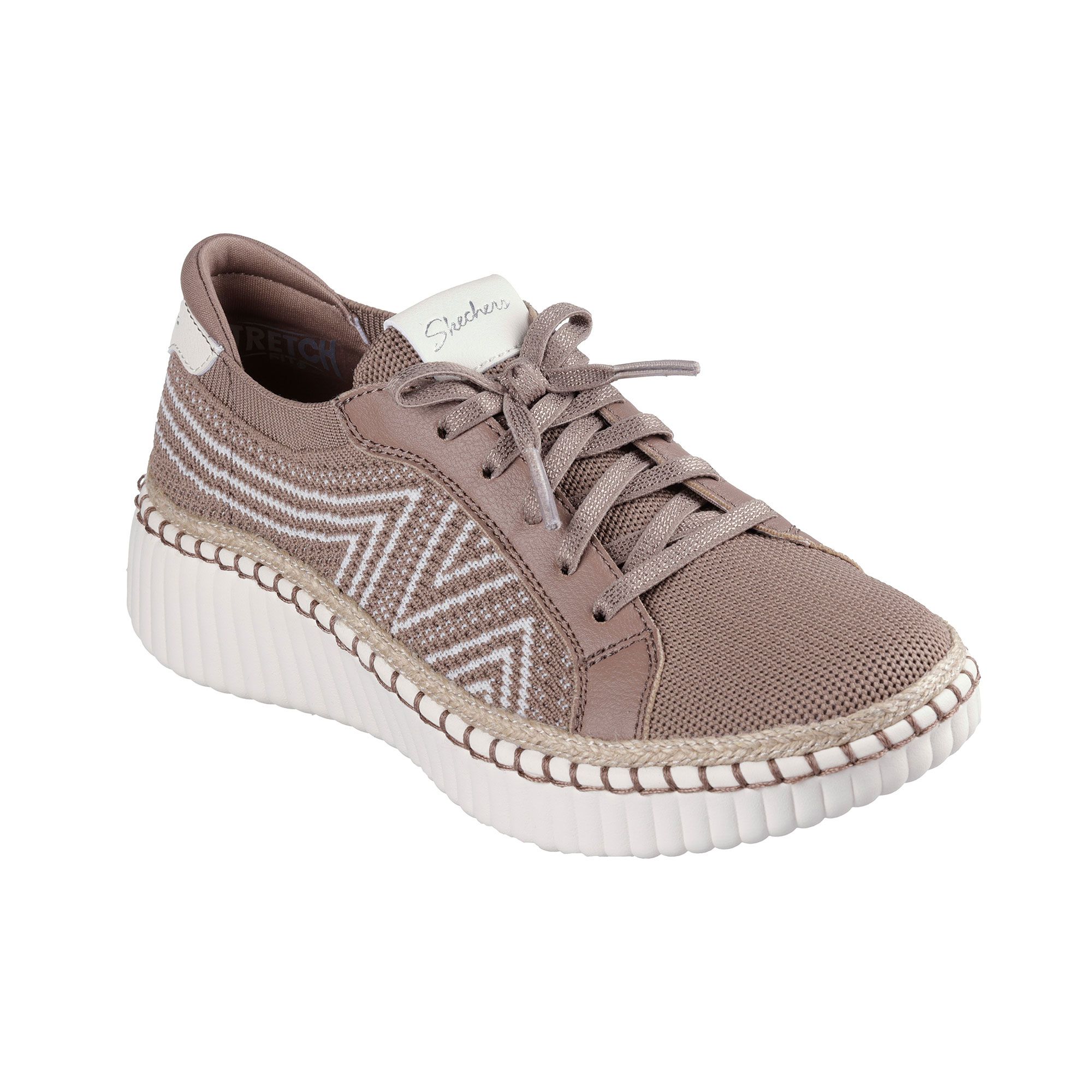 Skechers Scarpe stringate con decorazioni e suola in gomma 4 cm