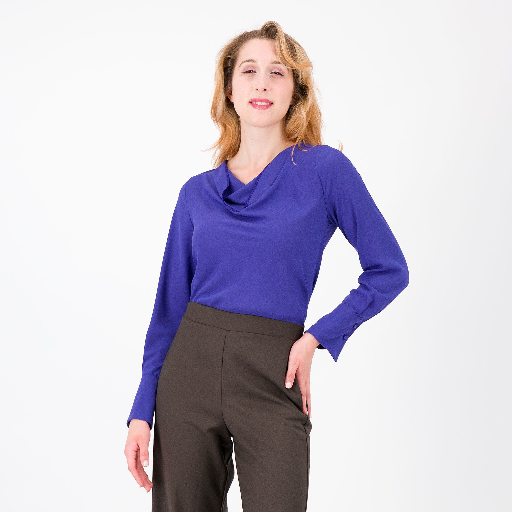 Image of Caterina Lancini Blusa a manica lunga con drappeggio061