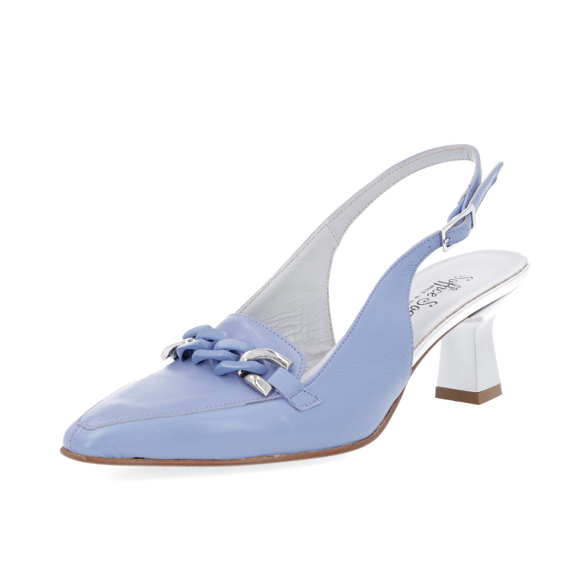 Image of Soffice Sogno Décolleté slingback in pelle con morsetto e tacco 6,5 cm061