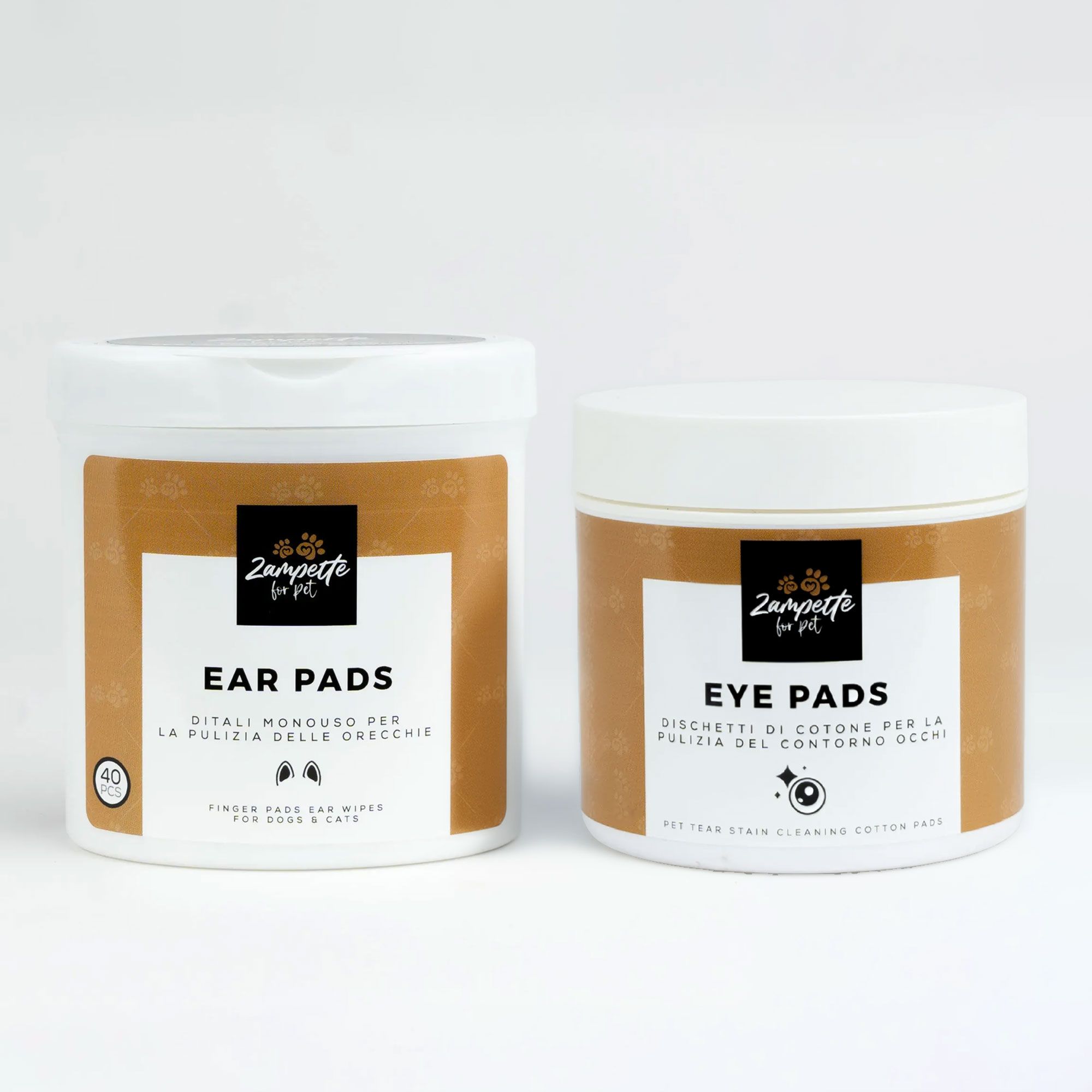 Zampette
Ditali e dischetti
per pulizia orecchie
di cani e gatti
