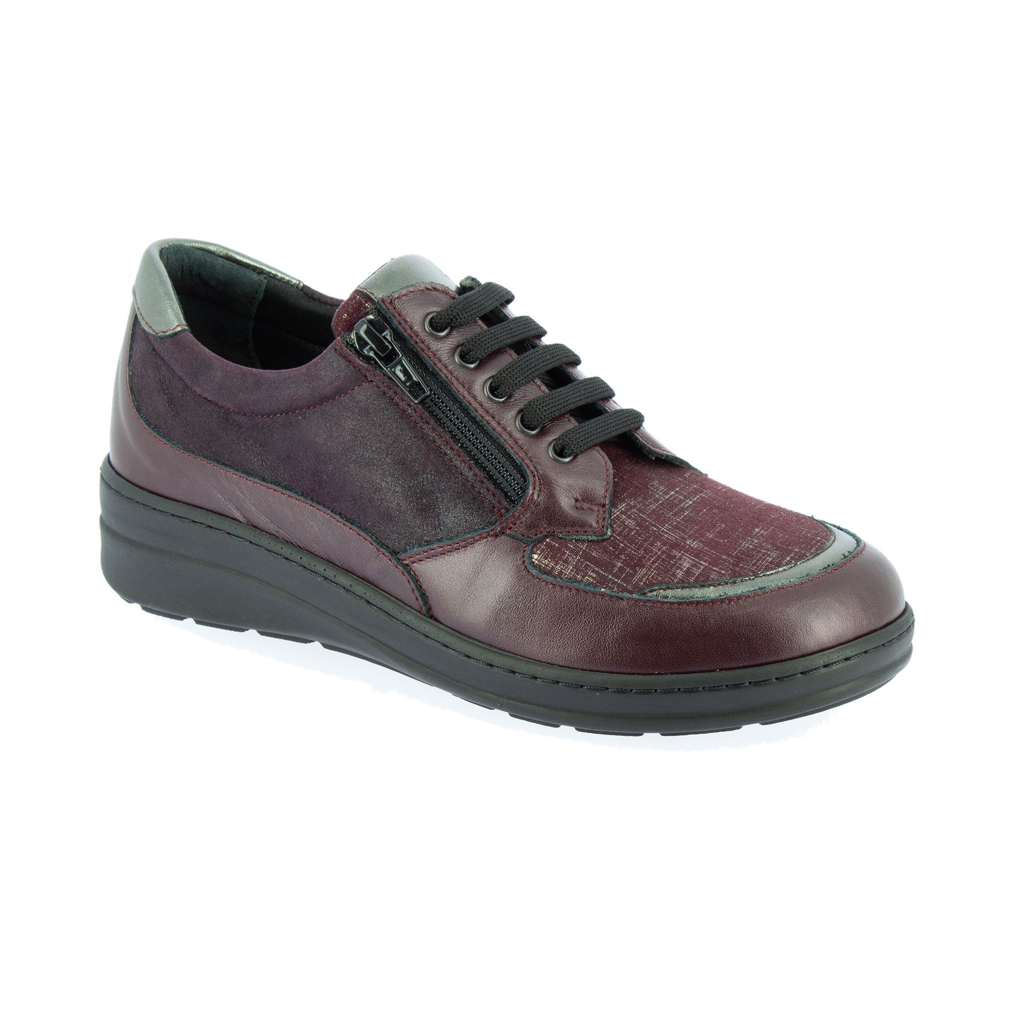 Sanagens
Sneaker in pelle
con inserti effetto
metal e suola 4 cm