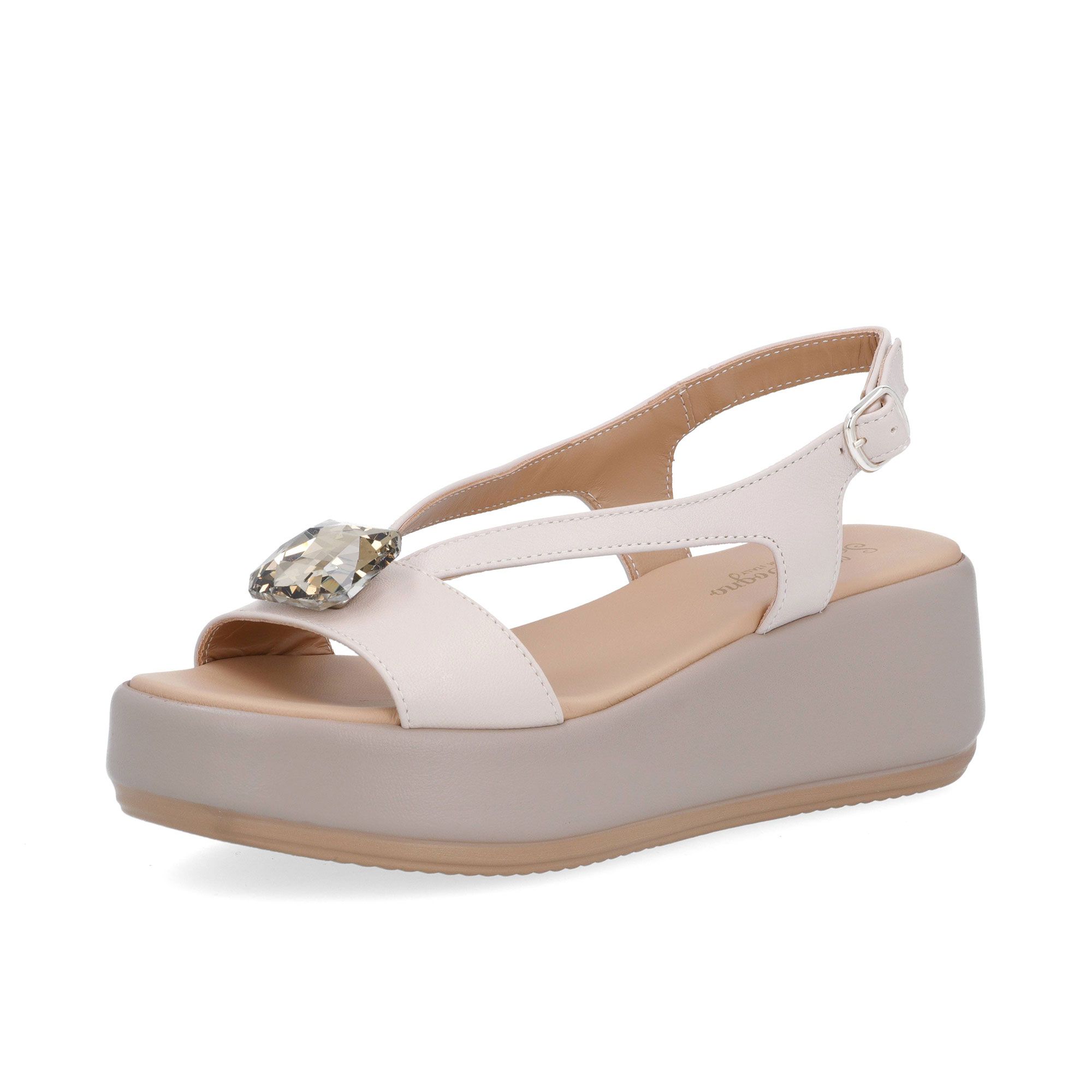 Soffice Sogno
Ciabatte in pelle
fascia con gioiello
e zeppa 6 cm