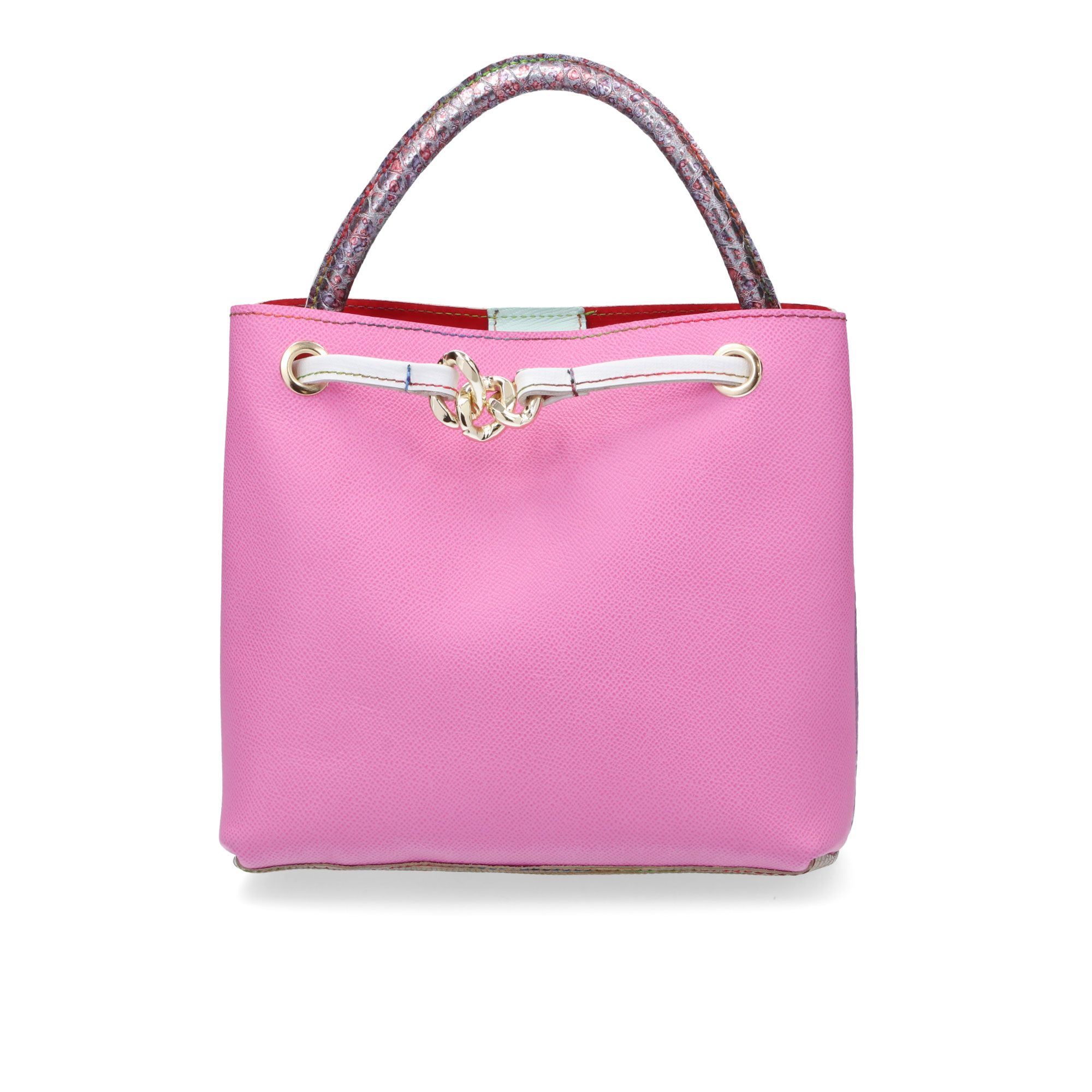 Ebarrito 
Borsa in pelle
patchwork
con manico e tracolla