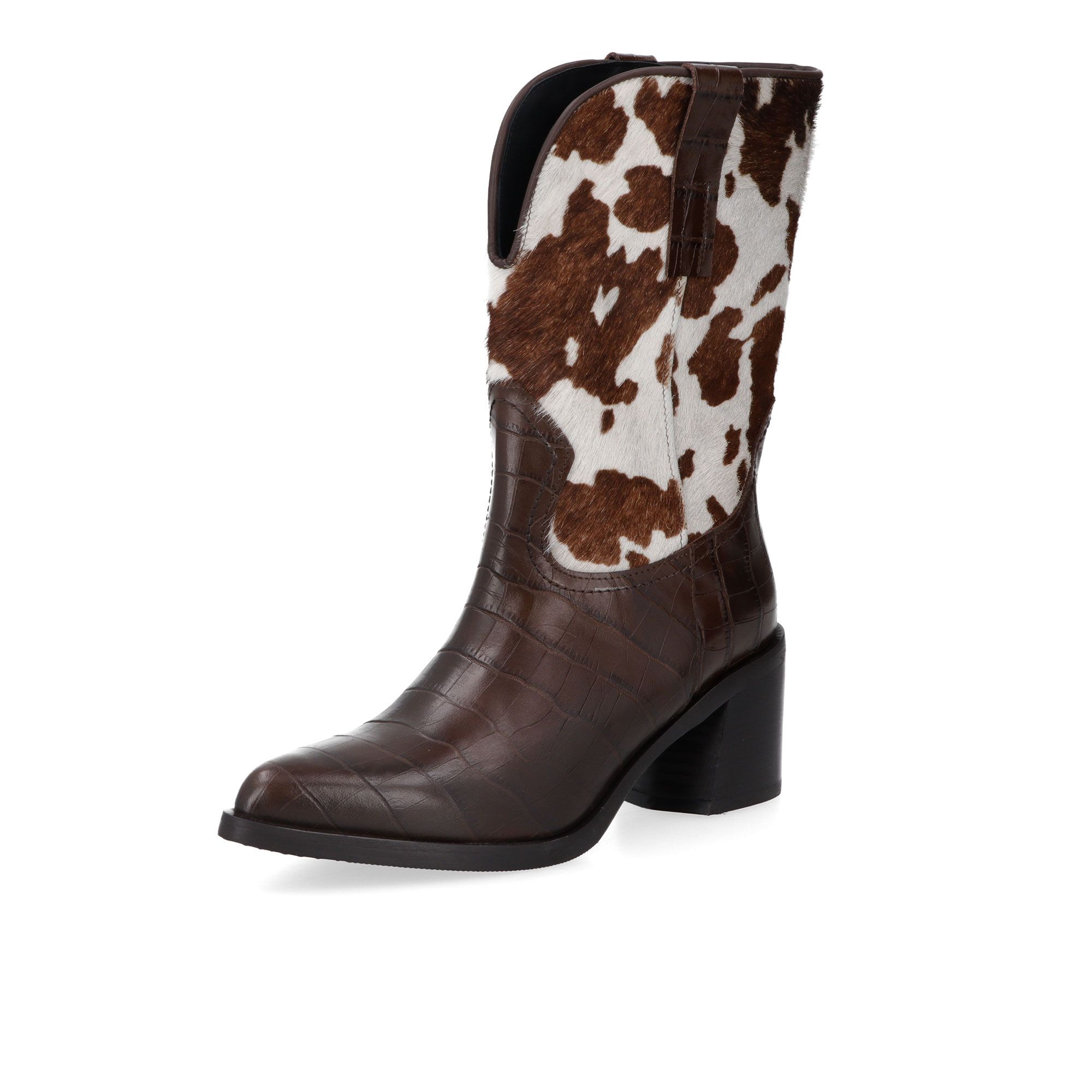 Galieti
Stivali texani in
pelle con cavallino,
tacco 7cm
