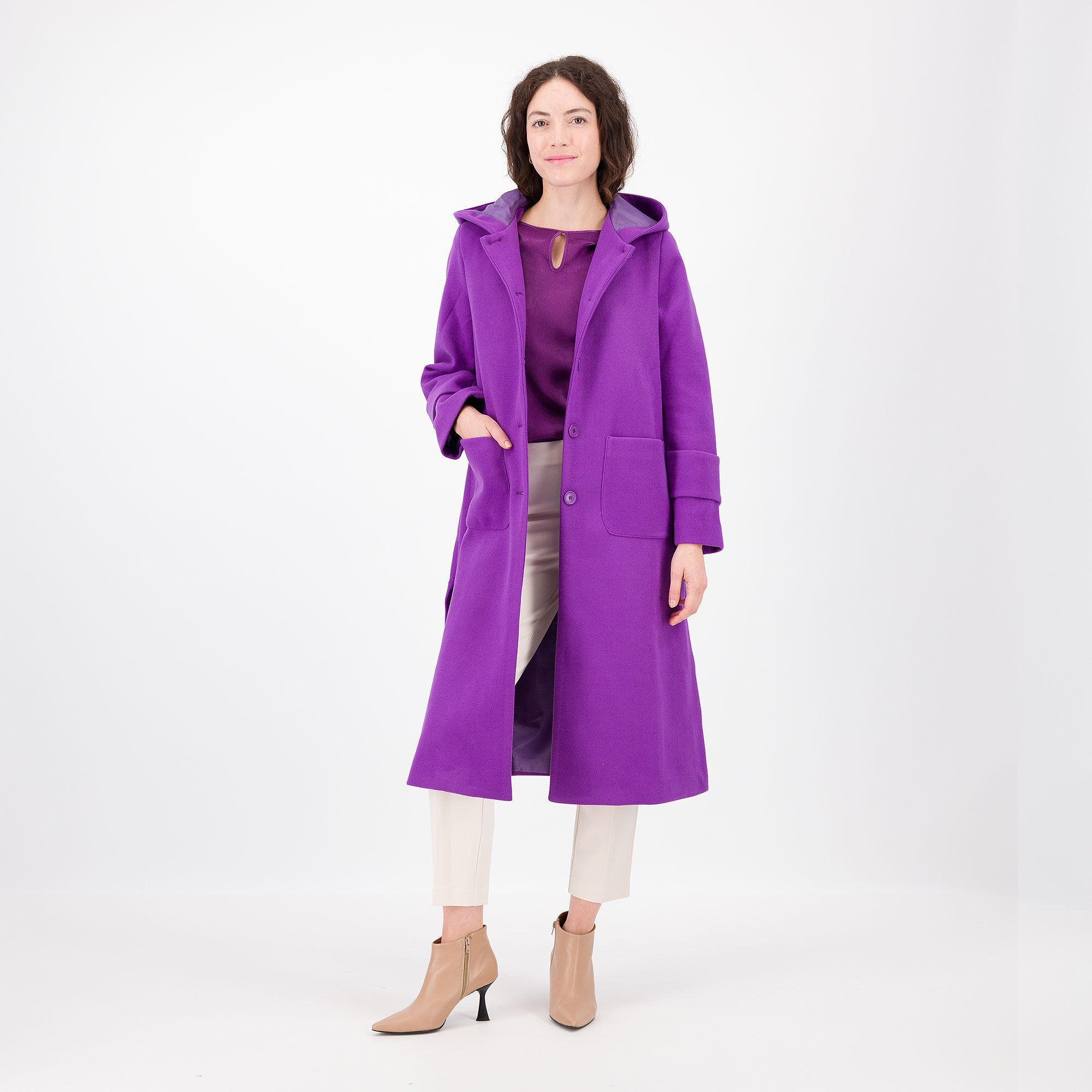 Image of Olly Doo Cappotto in panno con cappuccio061