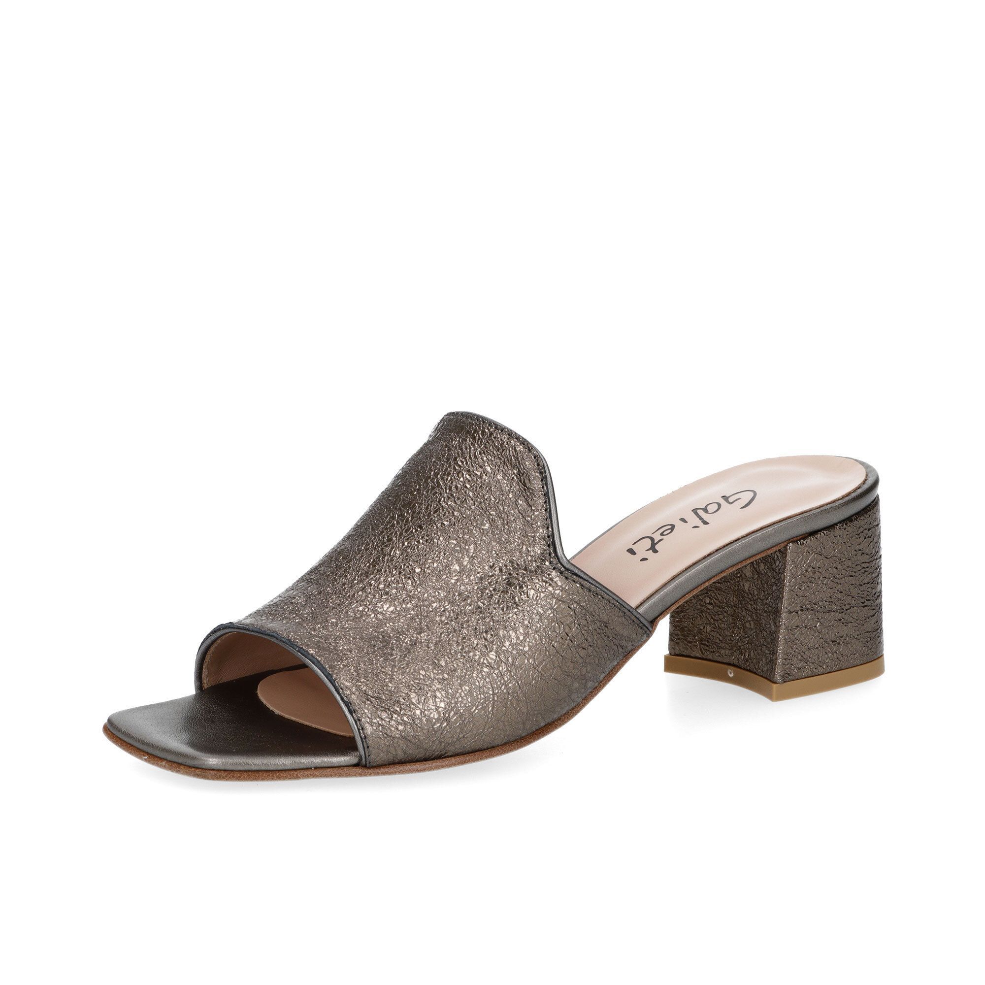 Image of Galieti Sandalo mule in pelle laminata/craquele con tacco 5,5 cm061