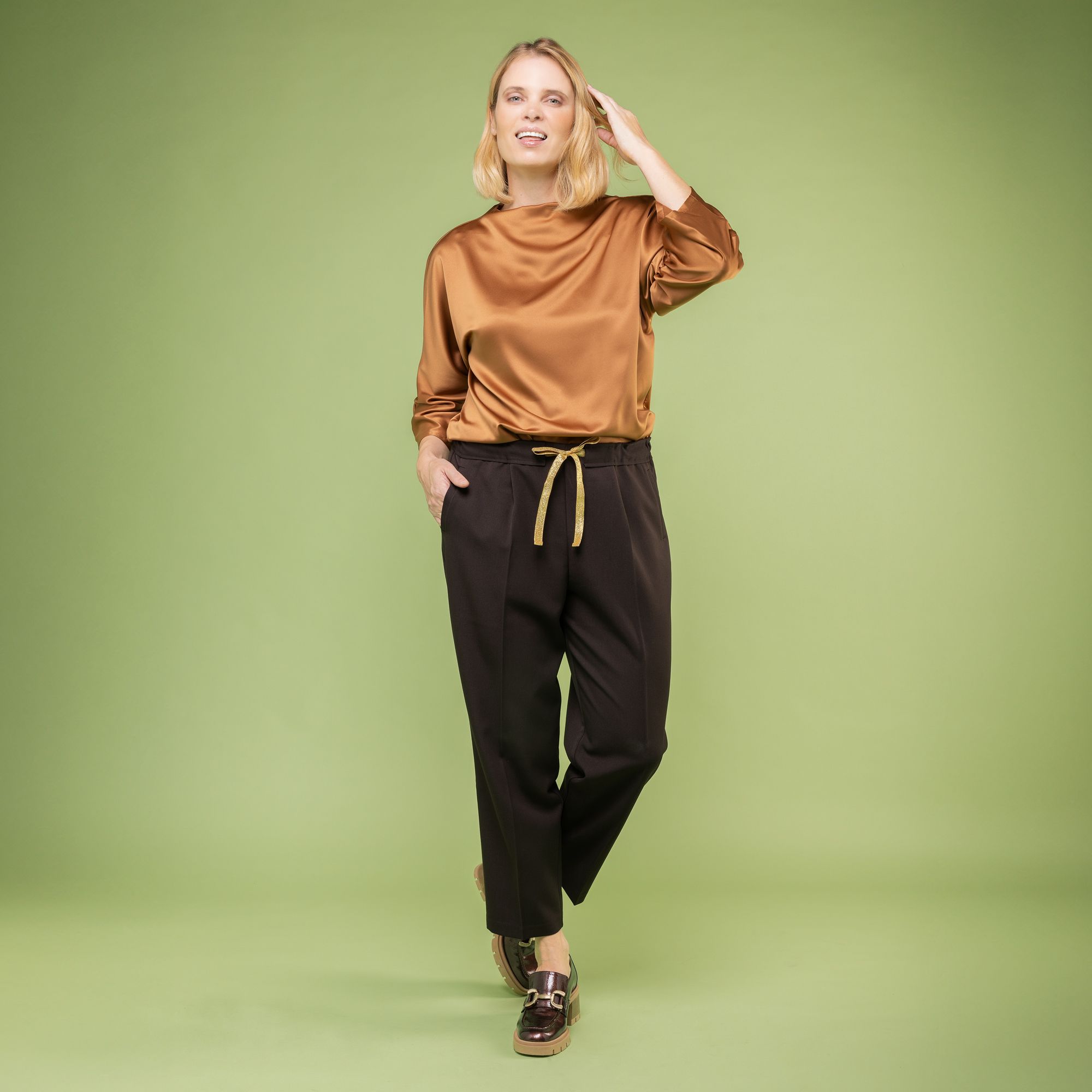 QVC Caterina Lancini Pantaloni jogger con coulisse