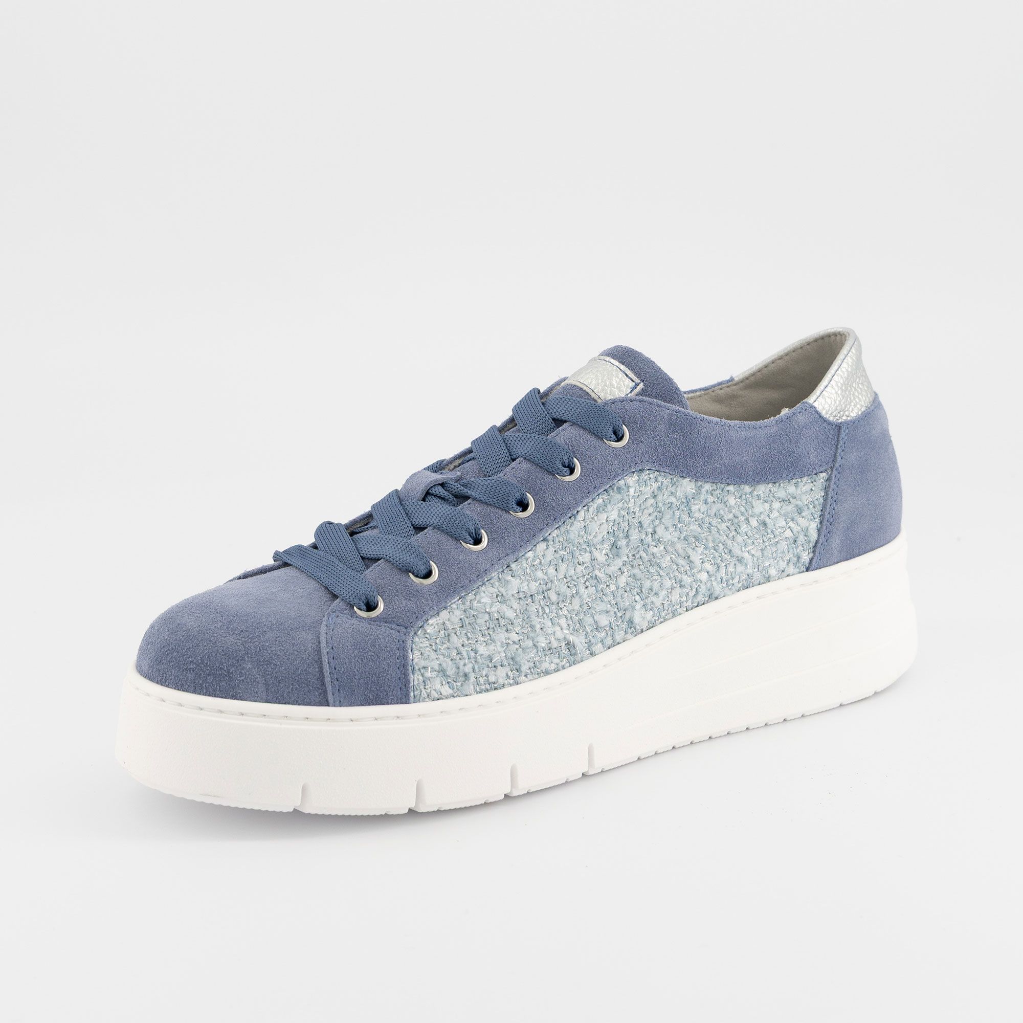 Le Serpentini
Sneaker
in pelle scamosciata
dettagli in tessuto