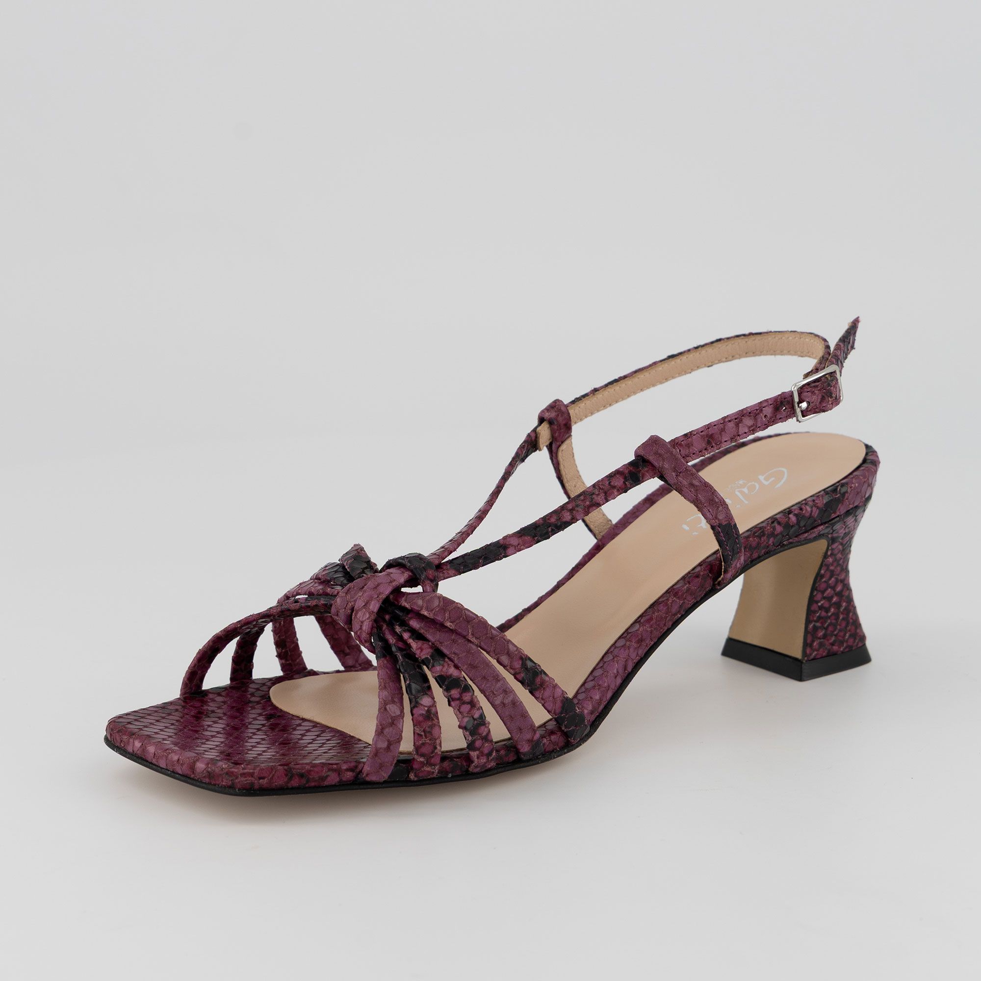 Galieti Sandali in pelle con cinturino e tacco 5,5 cm