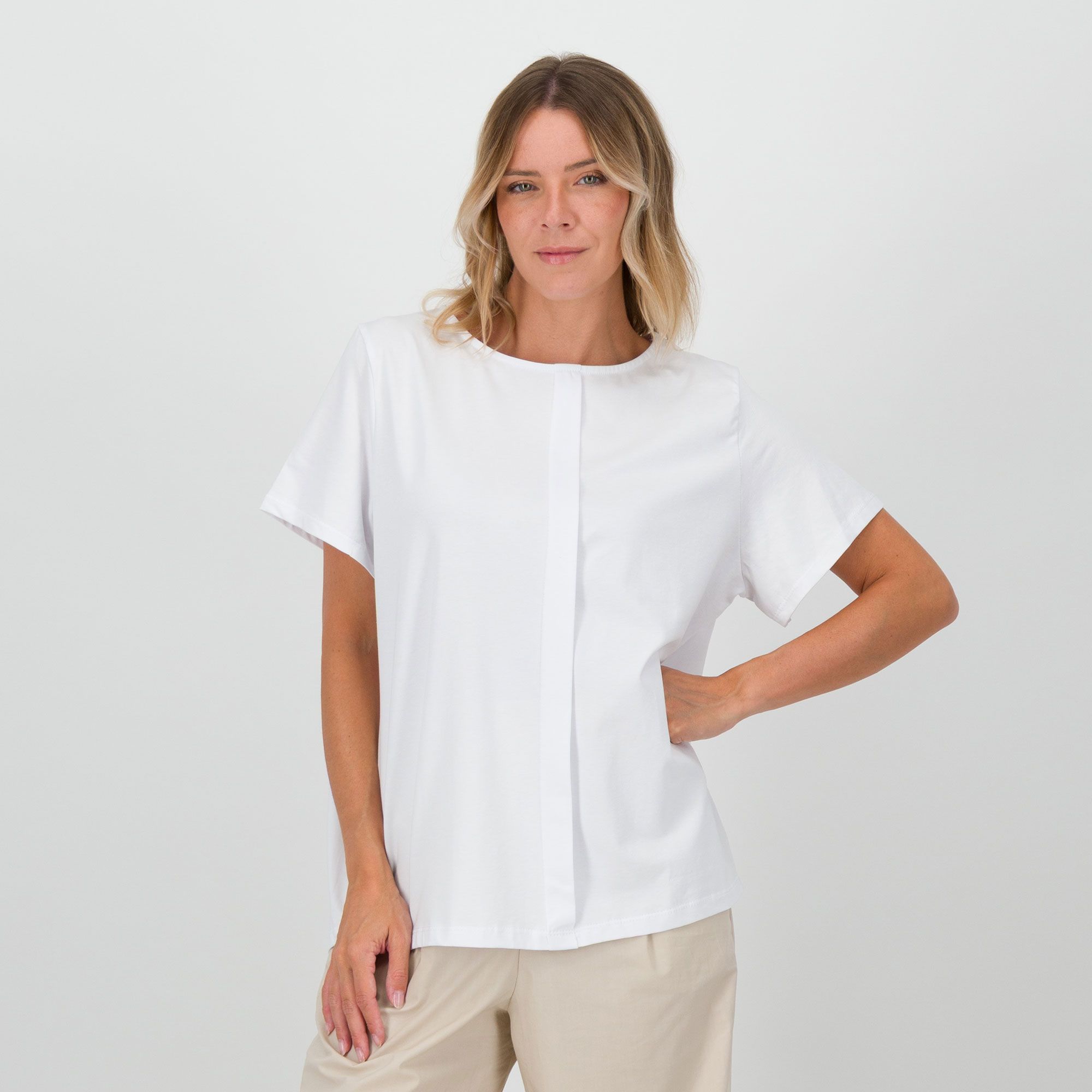 Lucrezia Sciortino T-shirt in jersey di cotone stretch a manica corta