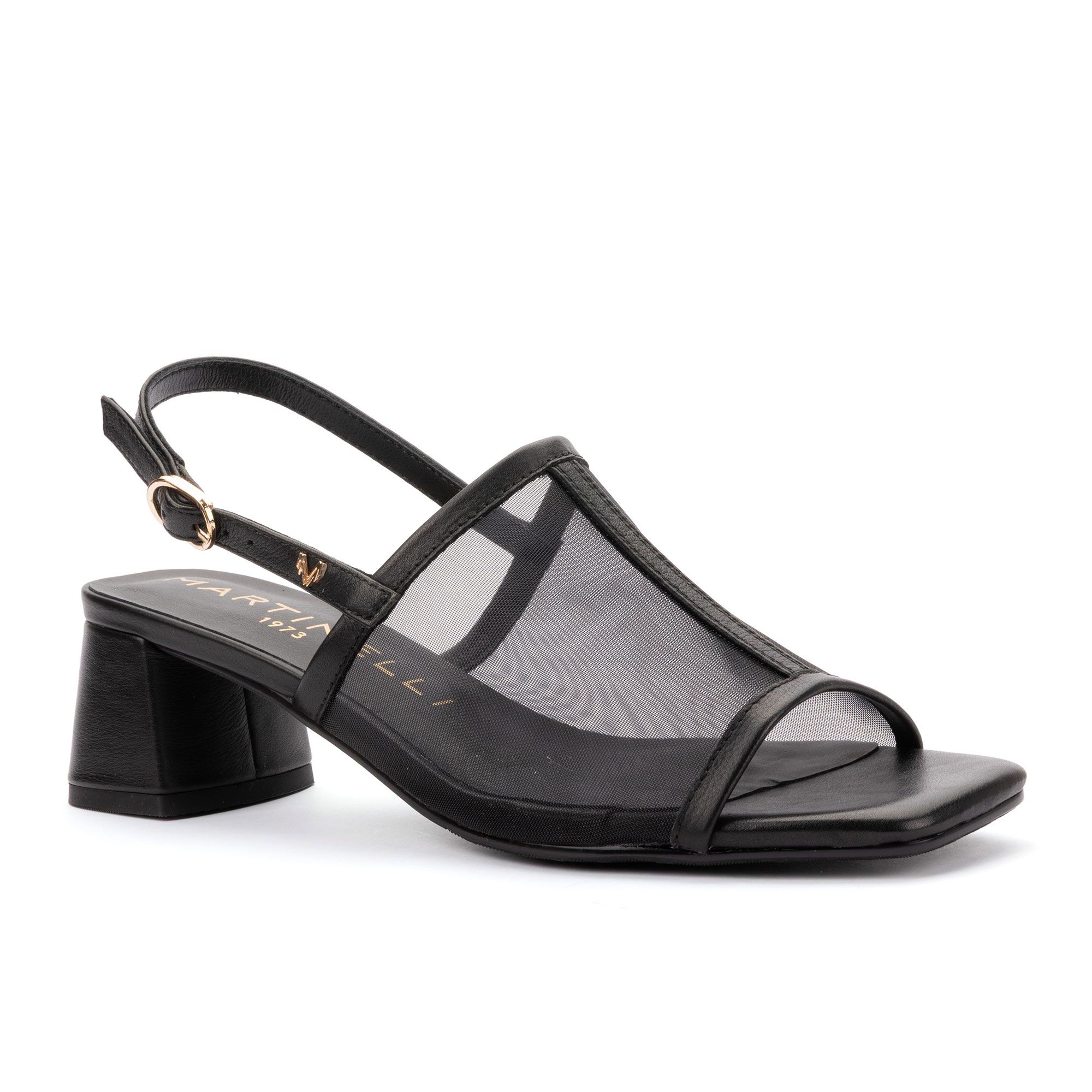 Martinelli Sandali a punta quadrata con ampia fascia e tacco 4,5 cm