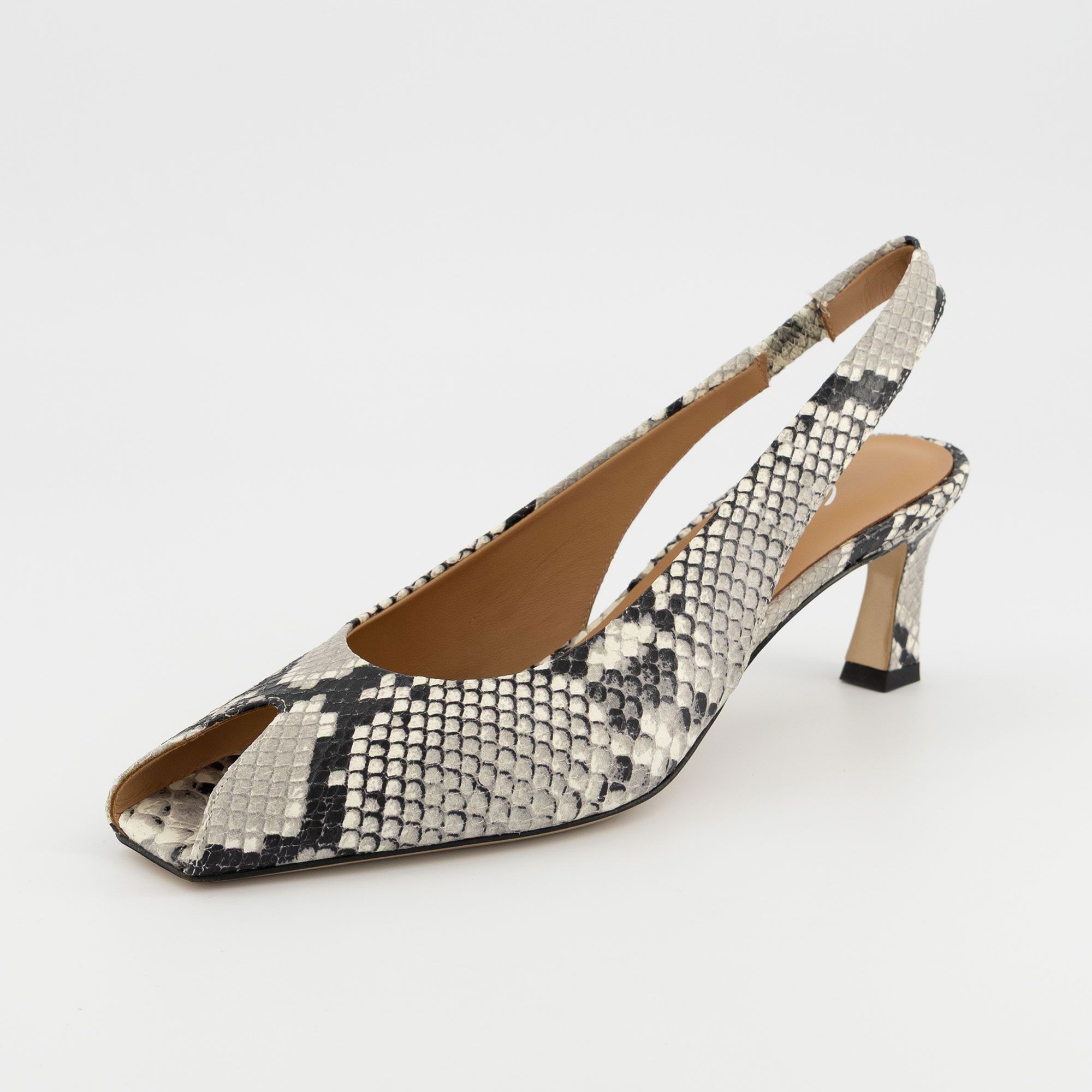 Galieti
Slingback in pelle
rettile con cinturino
e tacco 6 cm