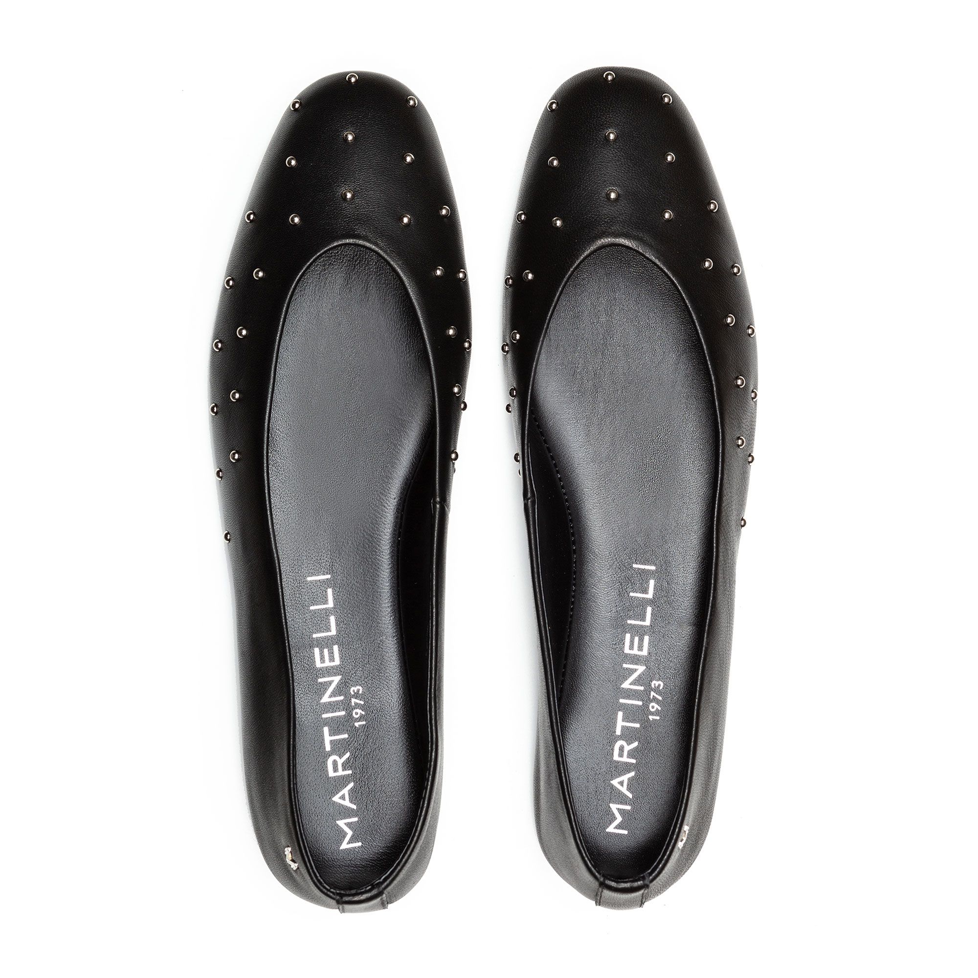 Martinelli Ballerine in pelle con borchiette e tacco 1 cm