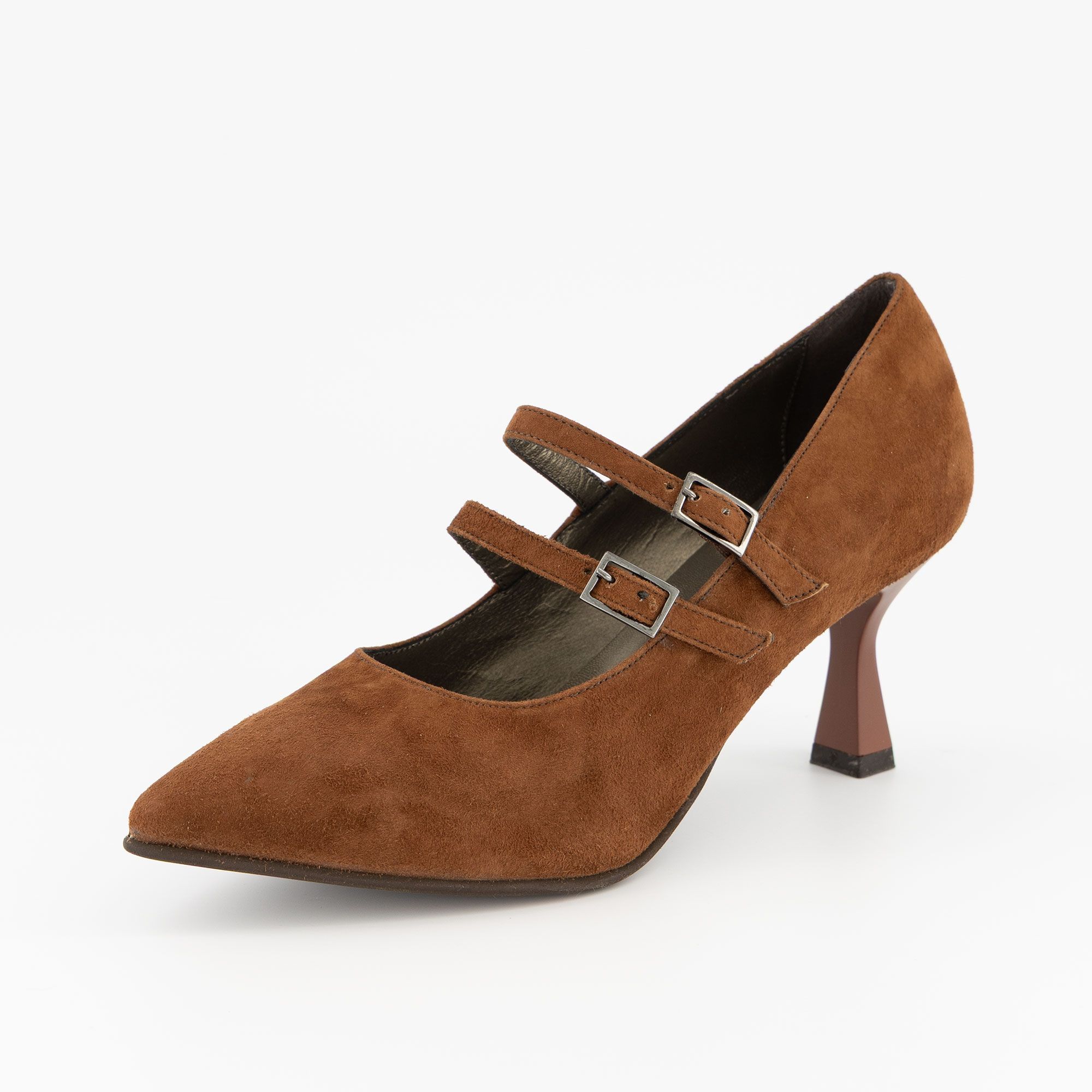 Soffice Sogno
Ballerine Mary Jane
in pelle scamosciata
con tacco 7 cm