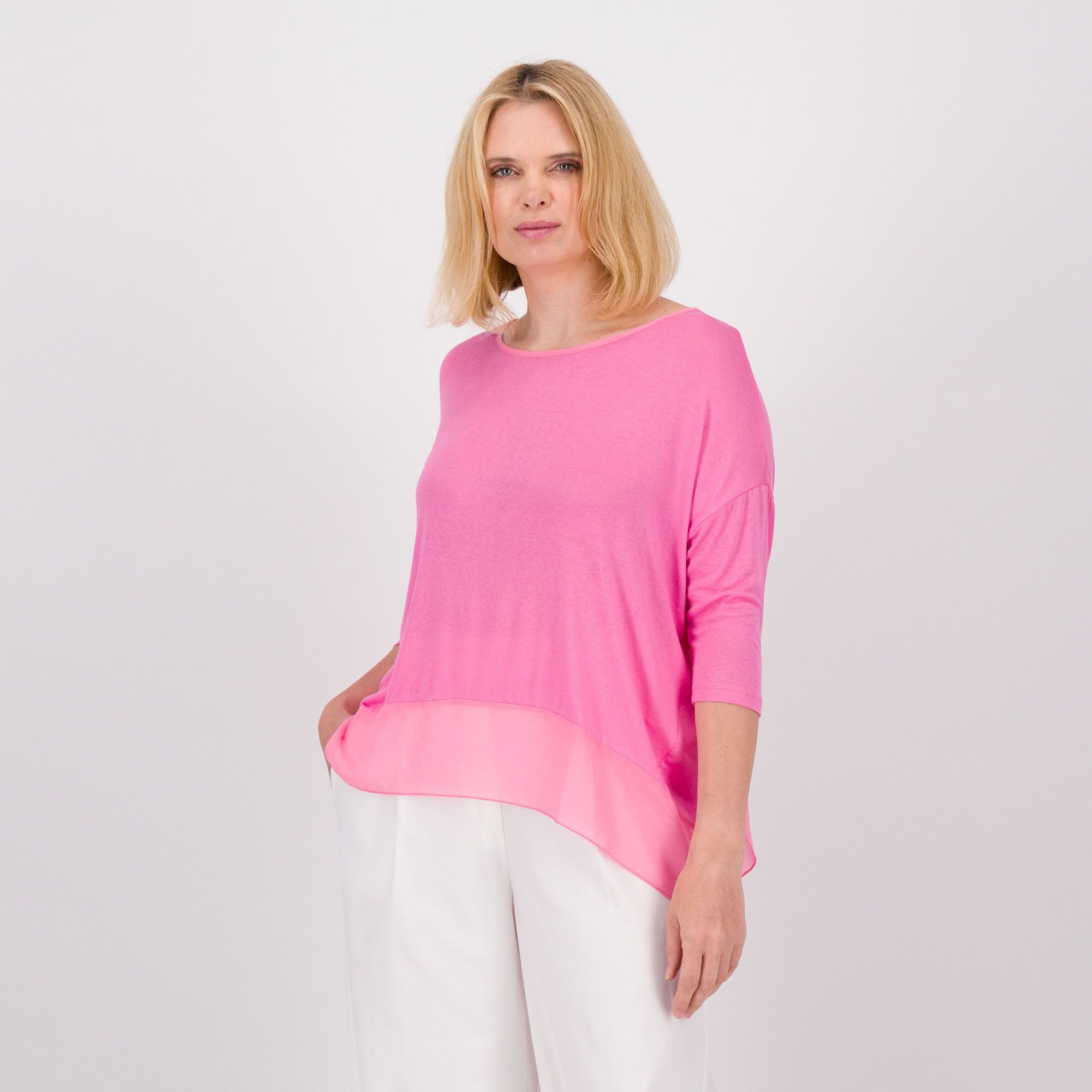 QVC Caterina Lancini Maglia in jersey fiammato con maniche 3/4