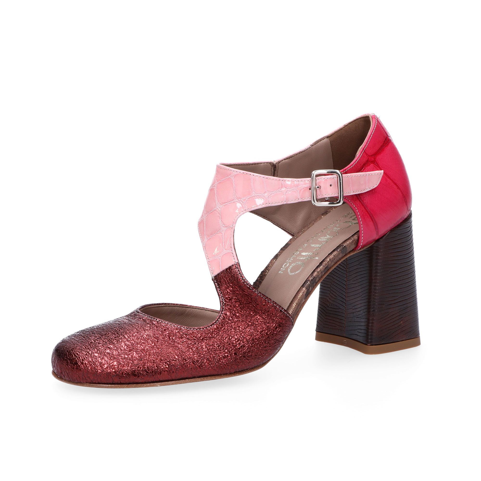 Ebarrito
Sandali in pelle
patchwork con
tacco 8 cm