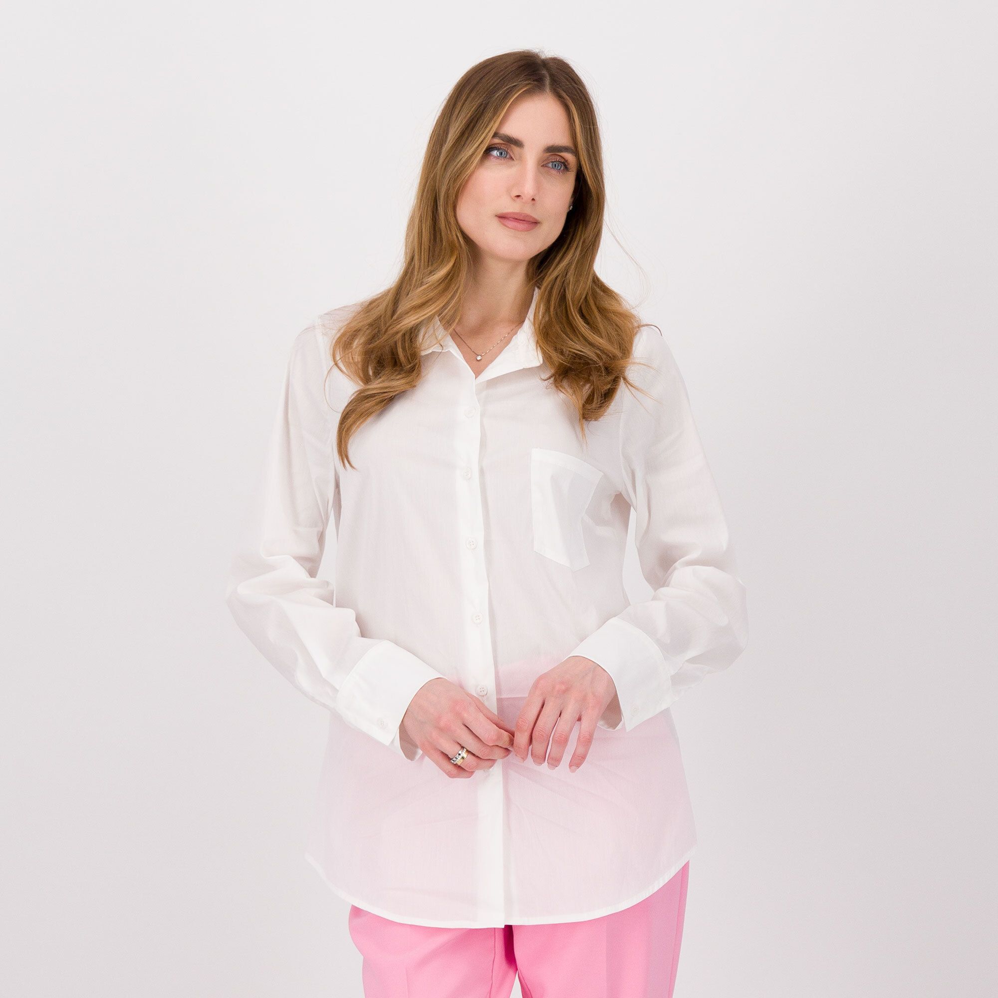 QVC Caterina Lancini Camicia in misto cotone a maniche lunghe