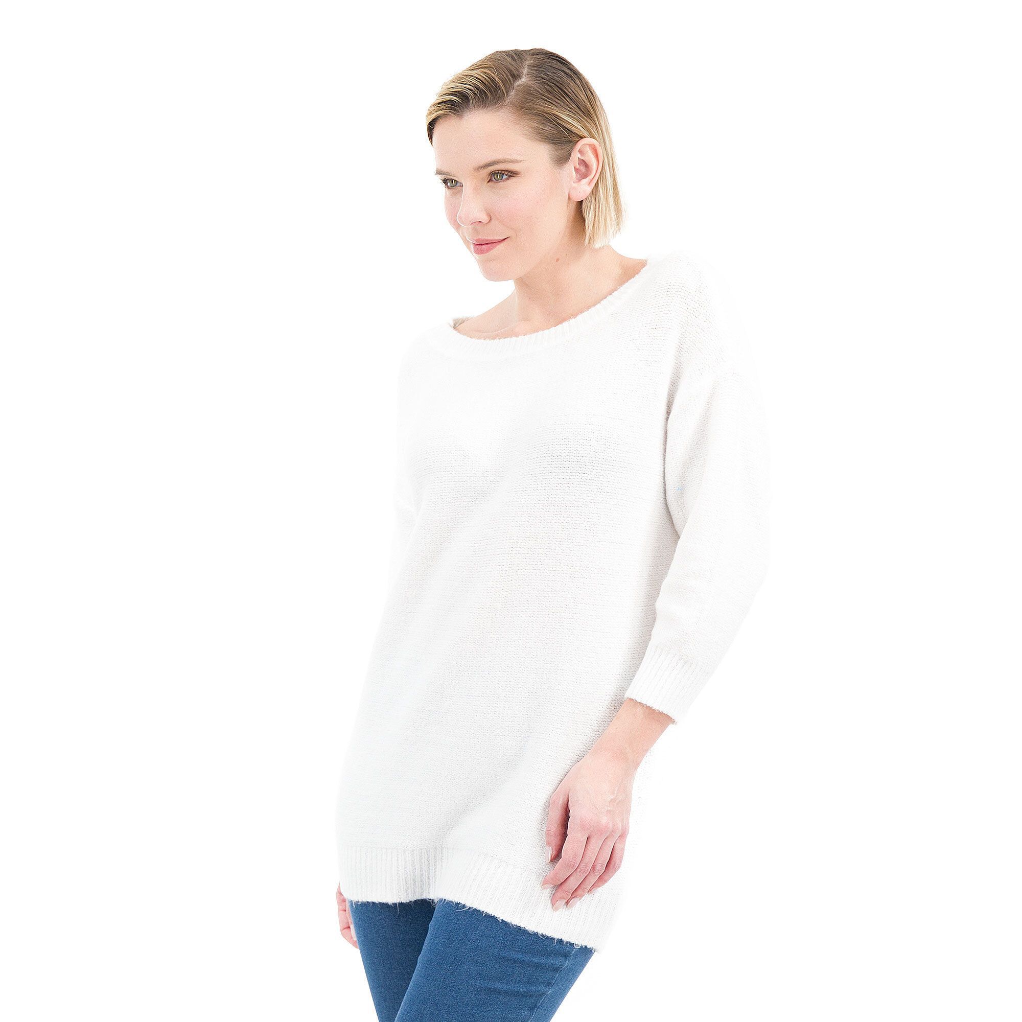 QVC Nina Leonard Maglia manica 3/4 con goccia e nastro dietro