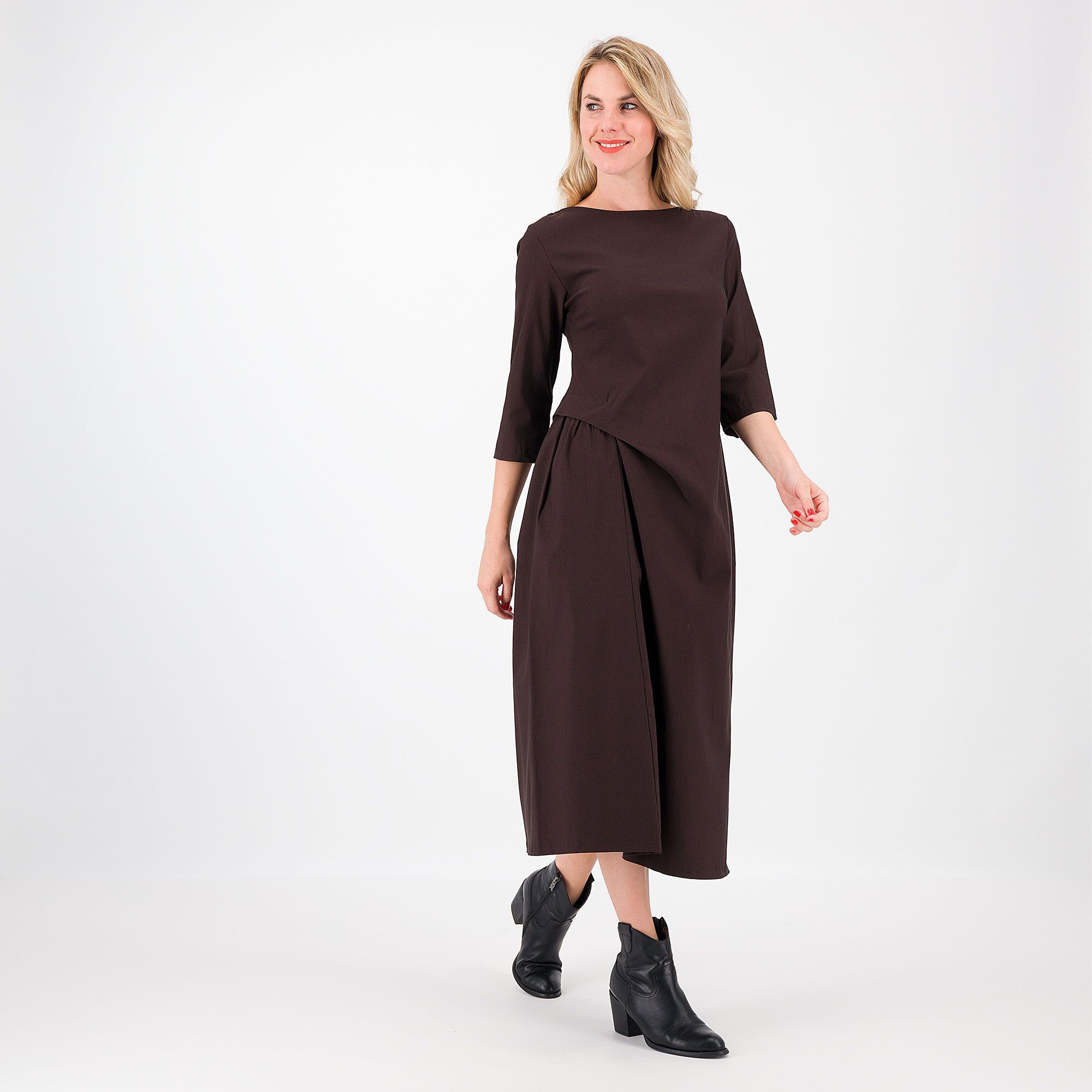 QVC LUCREZIA SCIORTINO Abito lungo in tessuto super-stretch