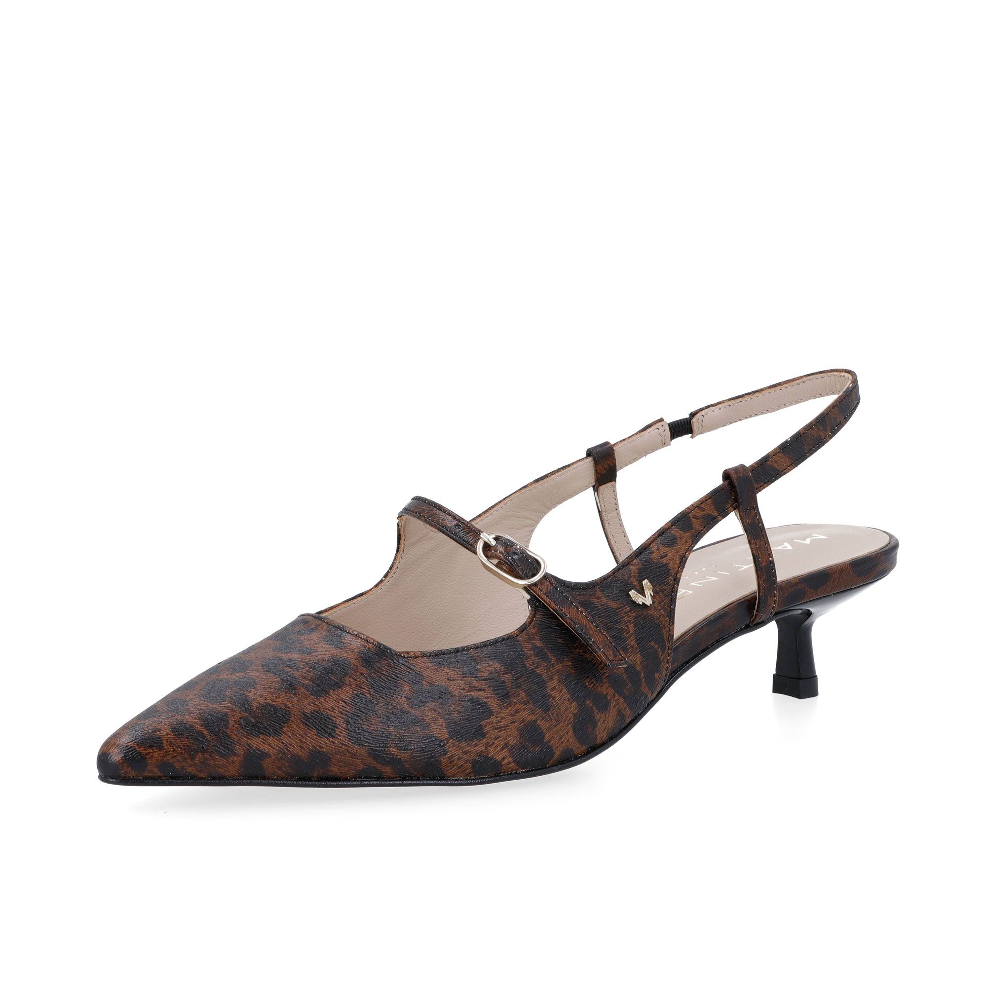 Martinelli
Décolleté slingback
in pelle con tacco
verniciato 4,5cm