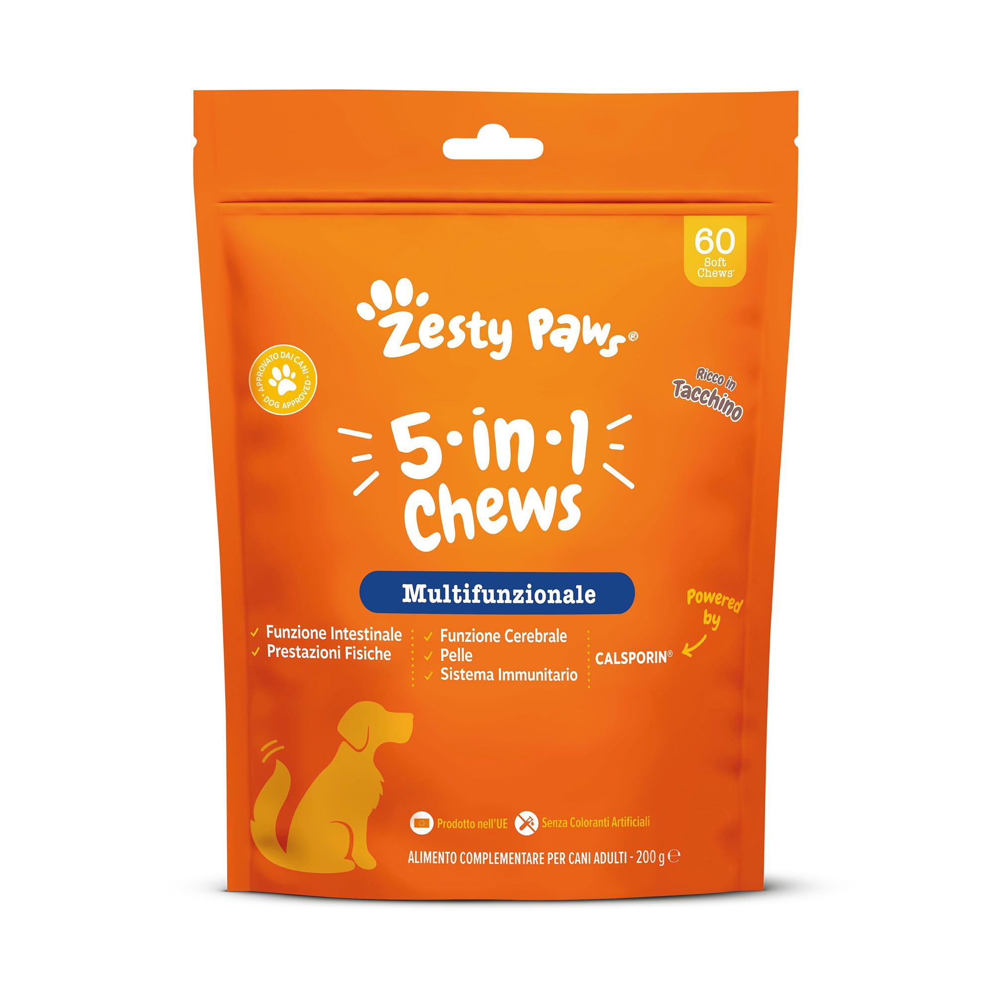 Zesty Paws
Probiotici per
cani adulti 5in1
(60 bocconcini)