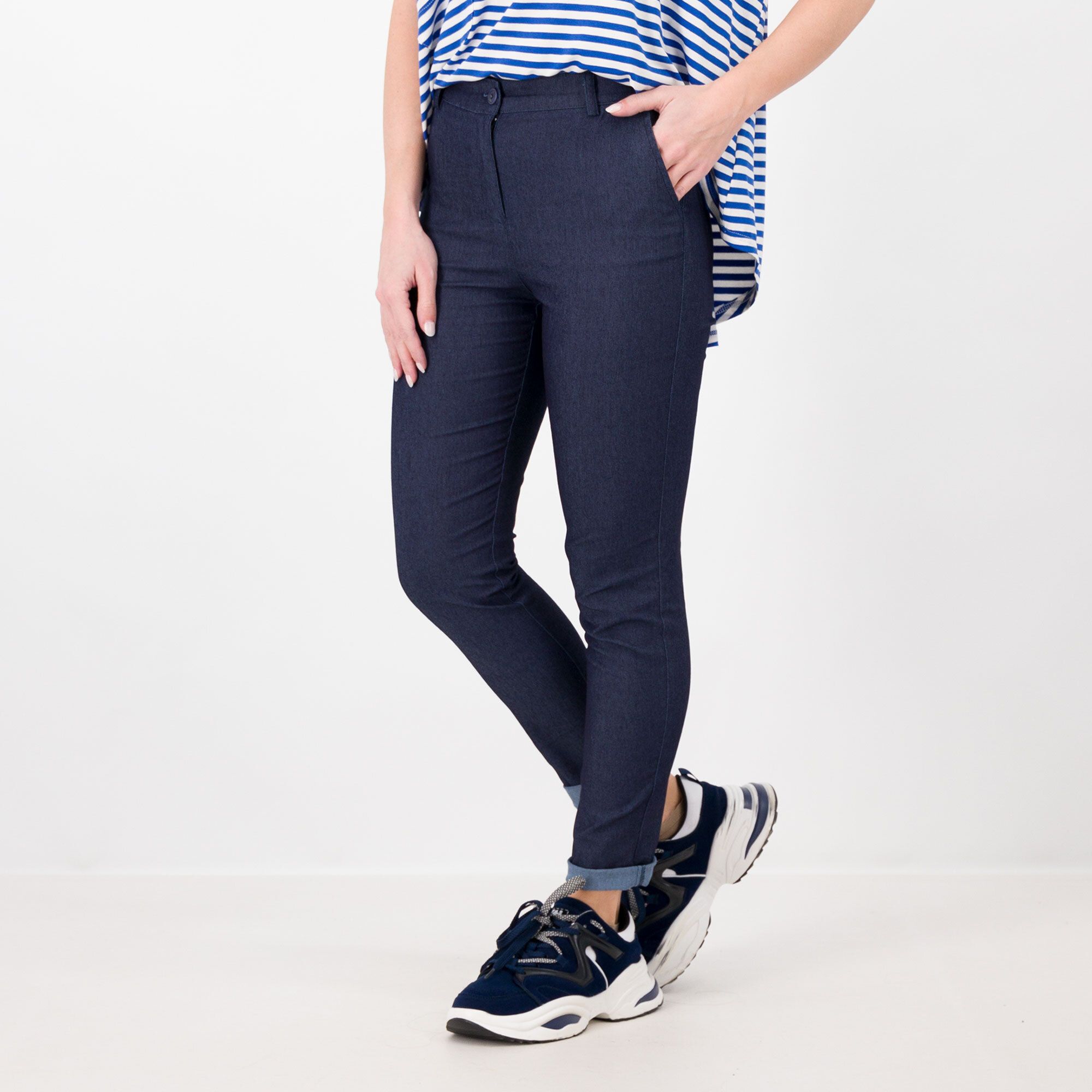 Image of Studio 19 Pantaloni effetto denim in tessuto stretch061