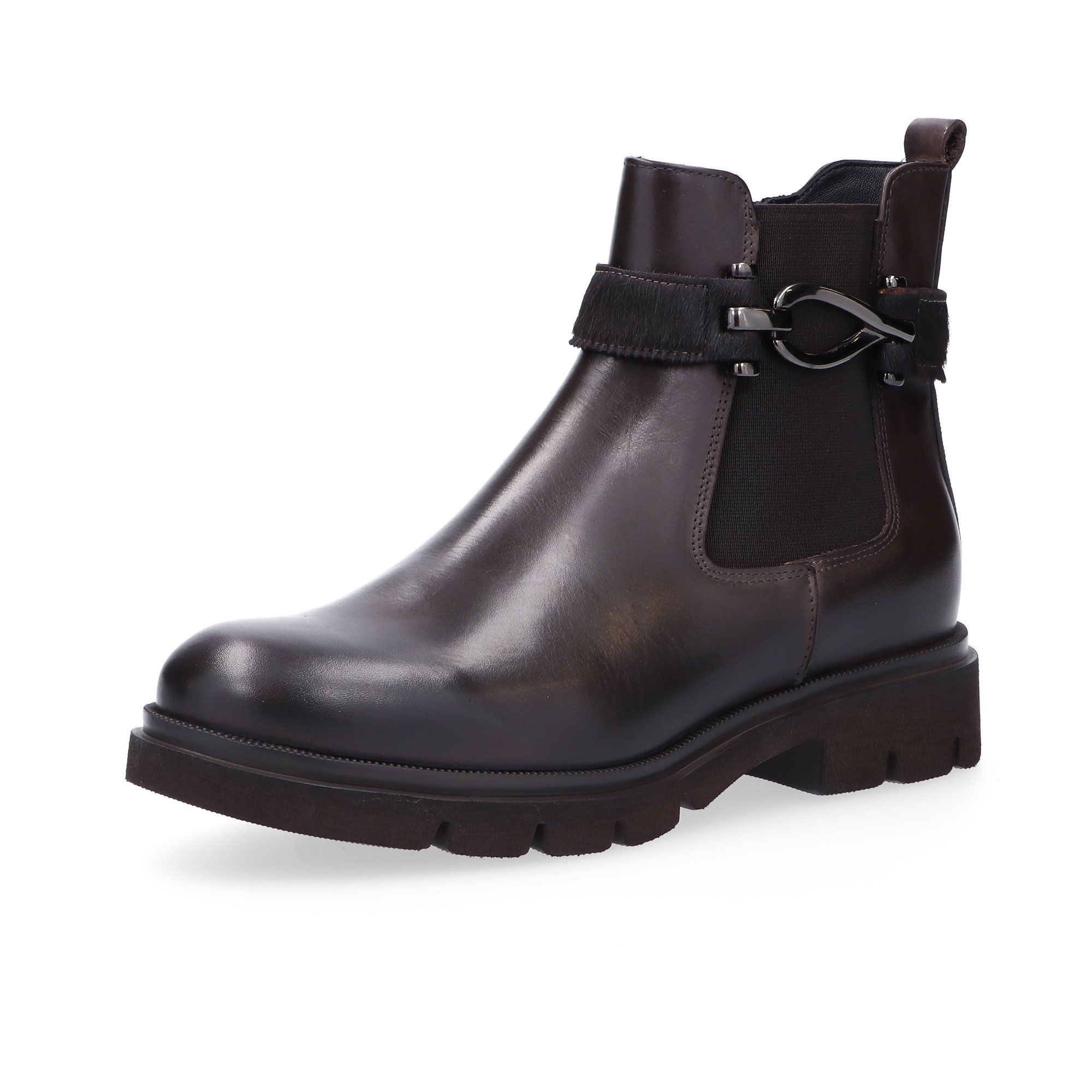 Galieti
Stivaletti in pelle
con inserto in
cavallino e tacco 4cm