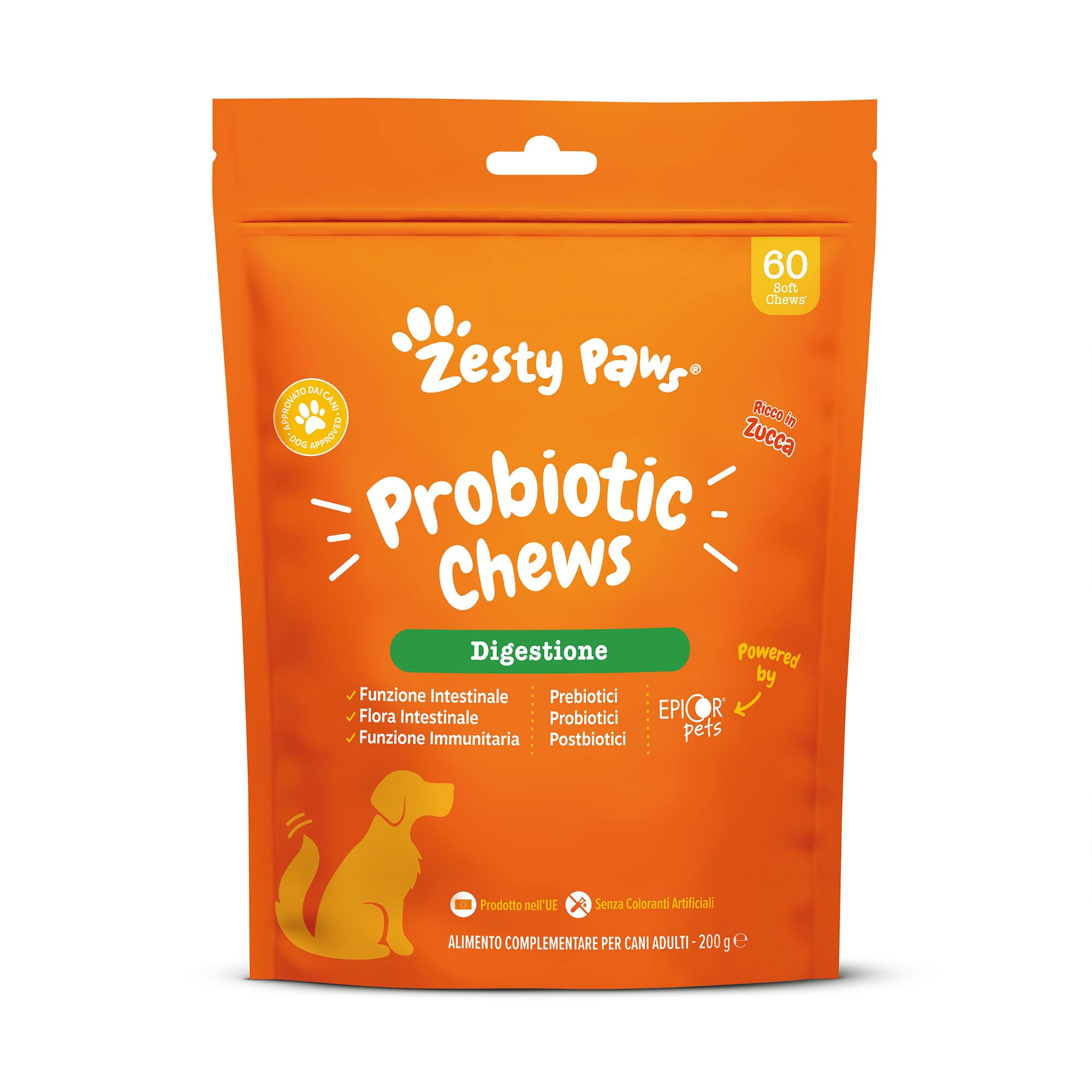 Zesty Paws
Integratore per cani
Probiotic Chews 
(60 pz - 200 g)