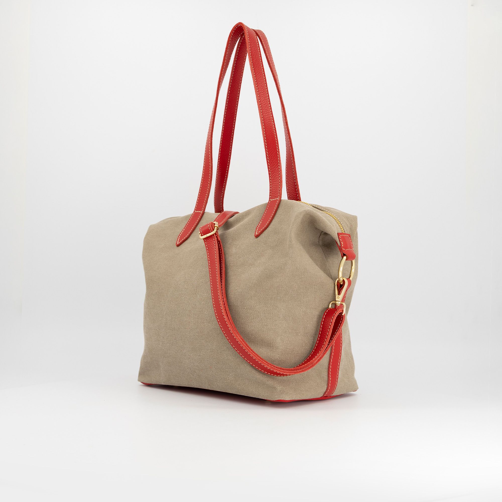 Le Corone Bags Borsa a spalla in pelle canvas con tracolla