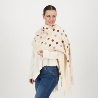 James Lakeland
Sciarpa con frange
e ricami fiori 
180x70 cm