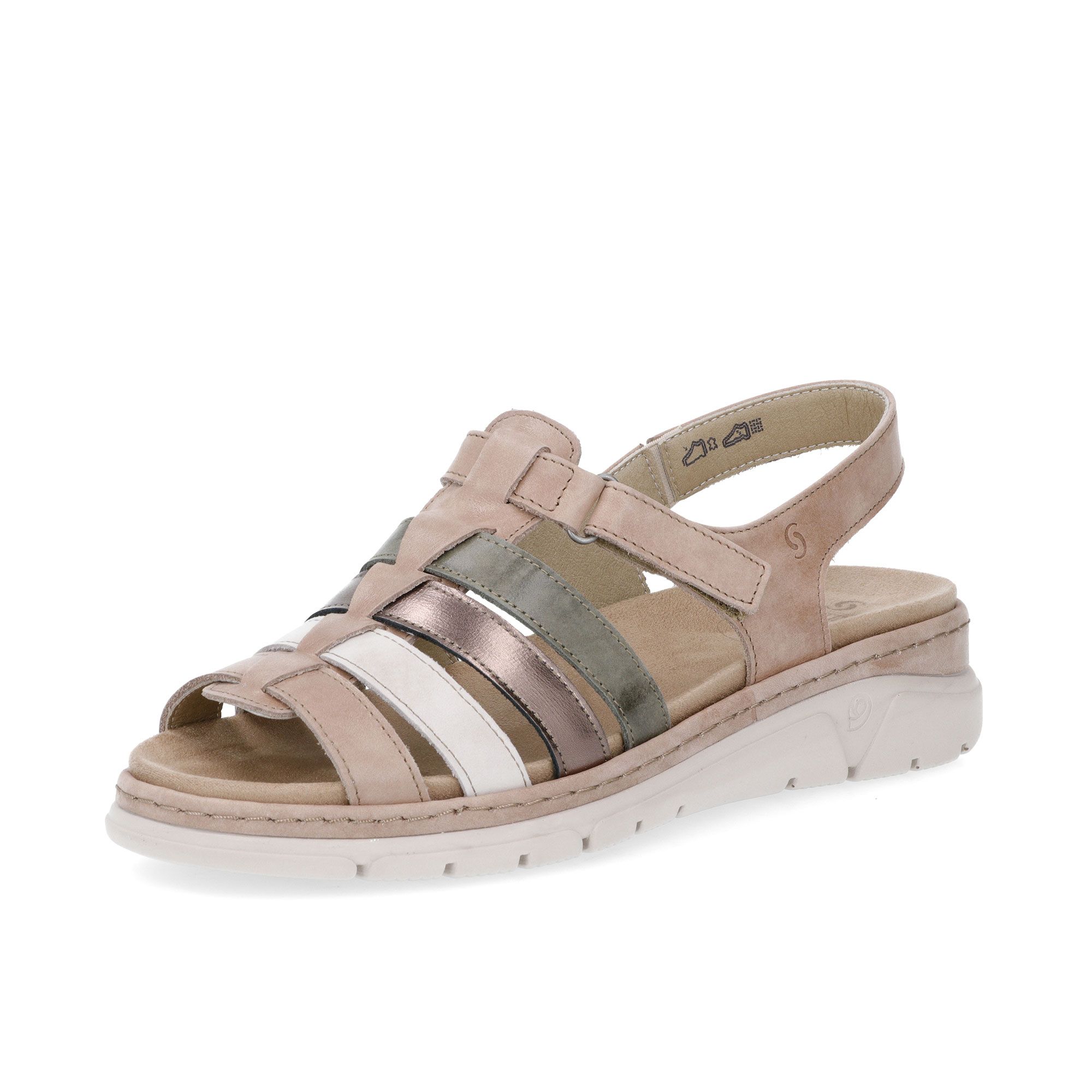 Sabatini Sandali in pelle con fascette multicolor e zeppa 3,5cm